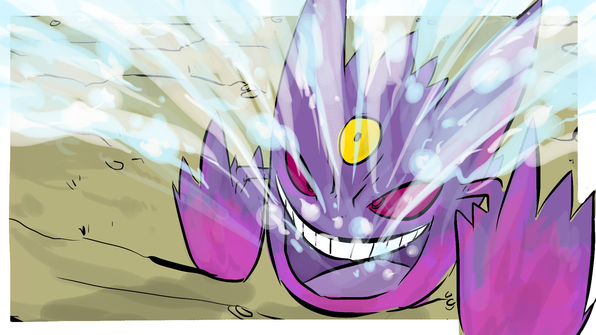 1920x1080 MEGA GENGAR! ICY WIND! My Pokemon Drawing today is Gengar...just so you  know ...