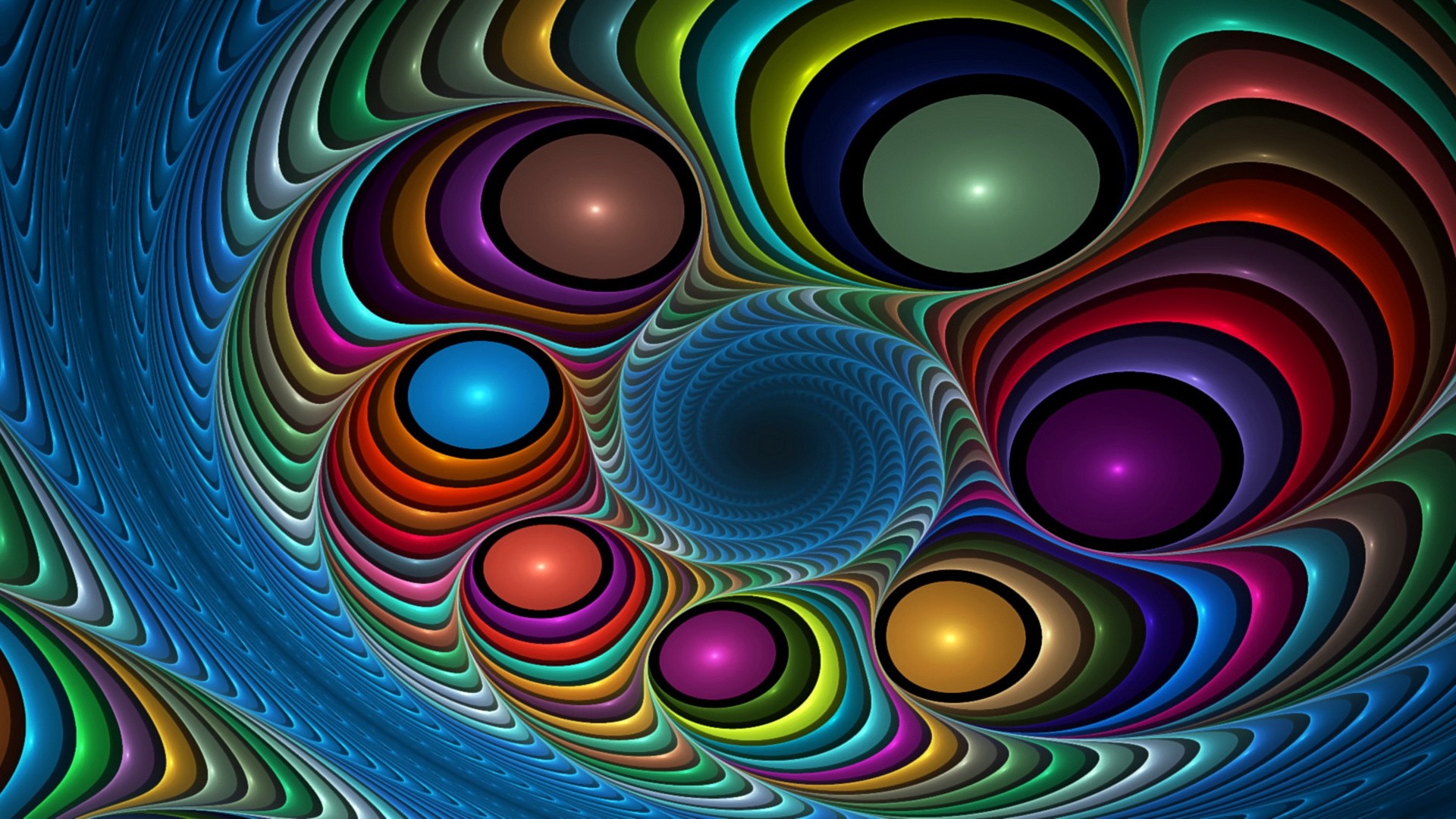 1920x1080 ... Background Full HD 1080p.  Wallpaper fractal, circles, spots,  colorful