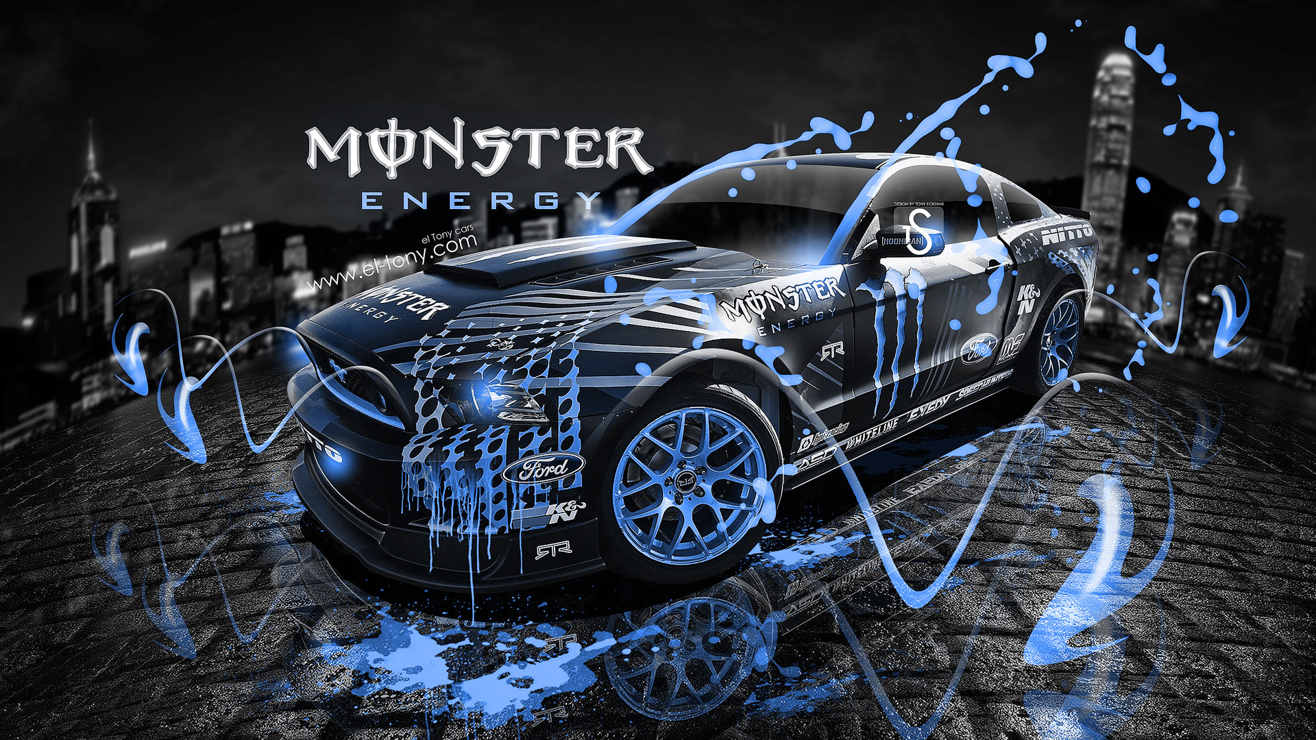1920x1080 Monster-Energy-Ford-Mustang-GT-Fantasy-Blue-Acid- ...