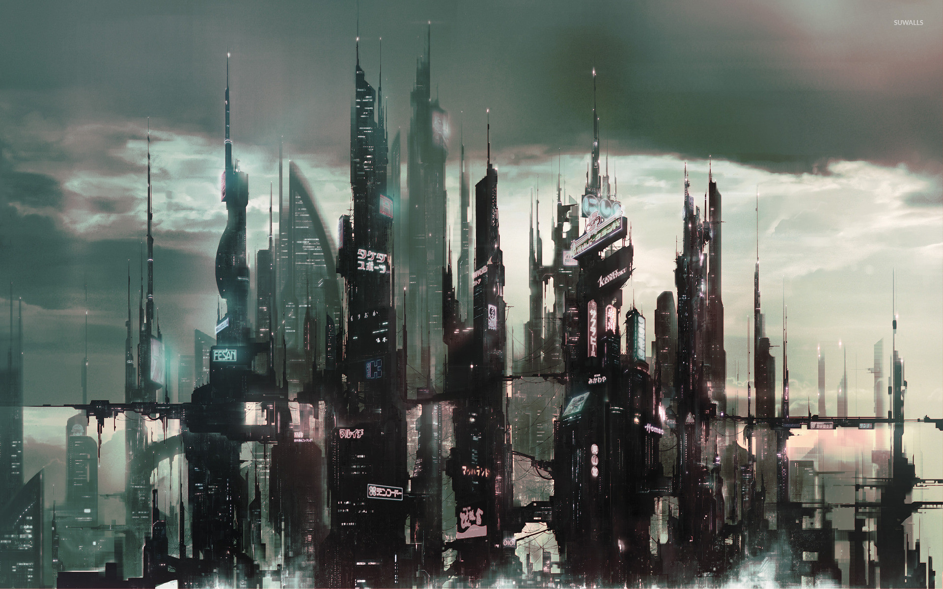 1920x1200 Cyberpunk asian city wallpaper  jpg