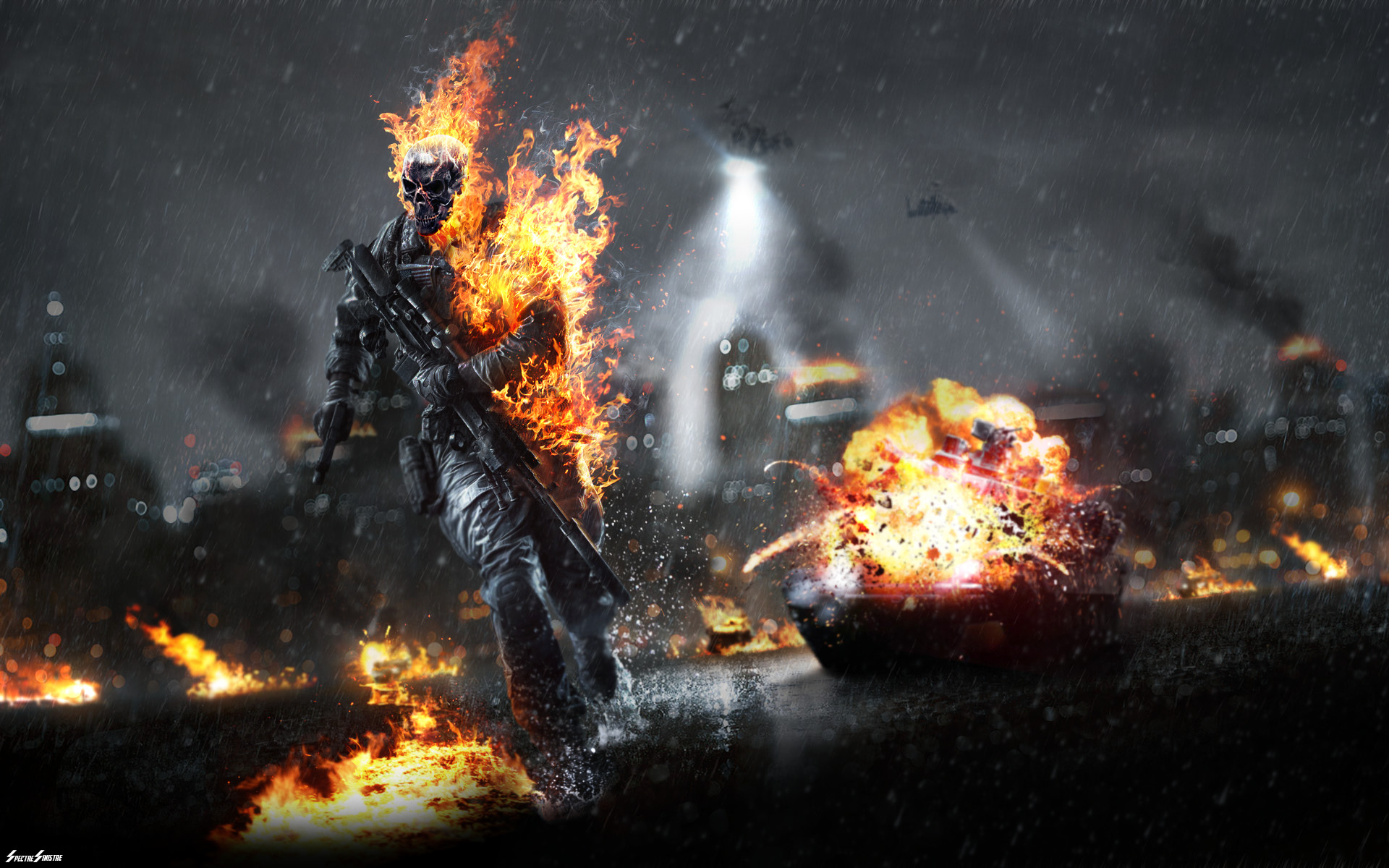 1920x1200 ... Battlefield (with skulls and flames) by AcerSense