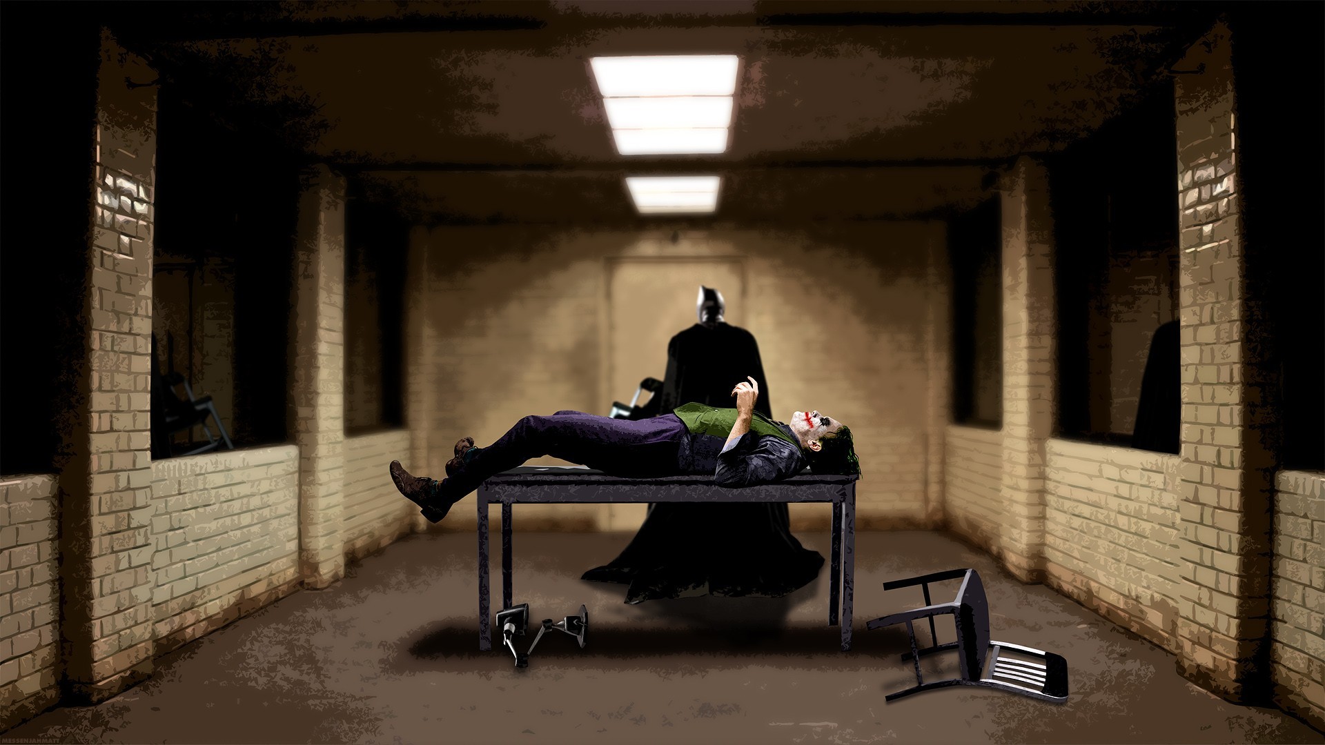 1920x1080 The Joker Â· prison Â· interrogation Â· Batman The Dark Knight