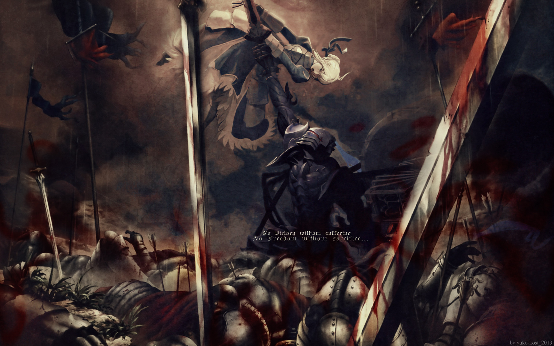1920x1200 Fantasy art battle dark warriors weapons sword blood wallpaper |   | 34196 | WallpaperUP