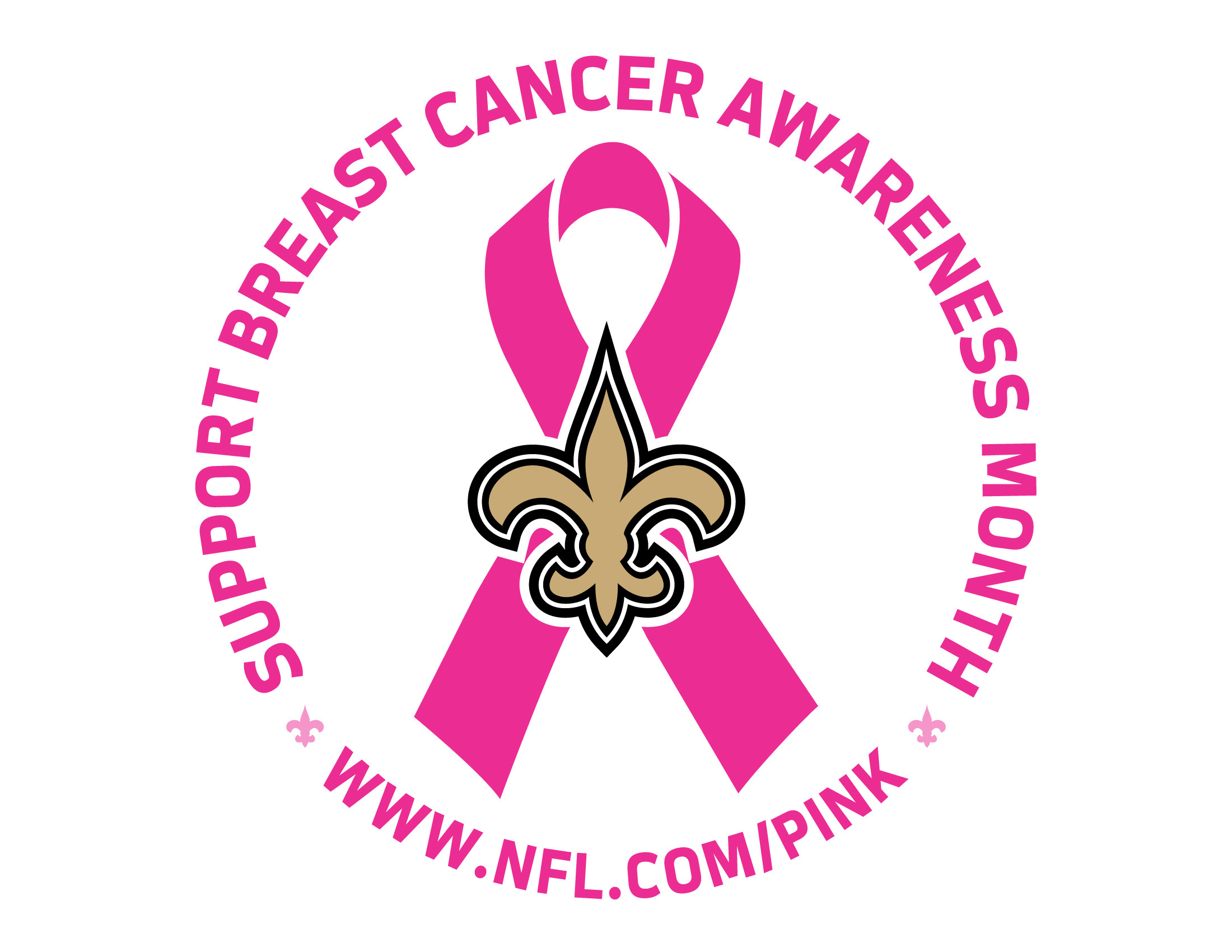 2200x1700 breast cancer awareness month logo | Saints Breast Cancer Awareness Logo
