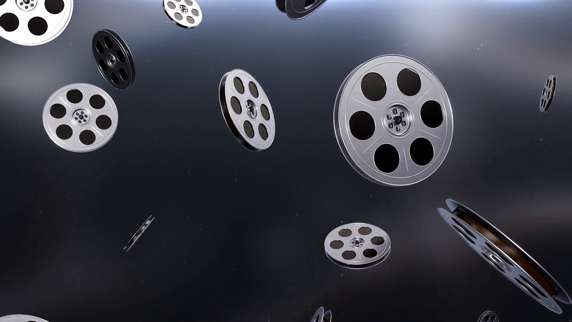 1920x1080 Movie Theater Projection Reels in Elegant Looping Bright Background