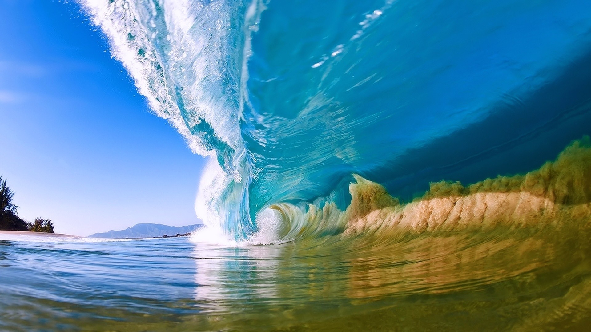 1920x1080 Natural Summer Ocean Wave Desktop HD Wallpaper.