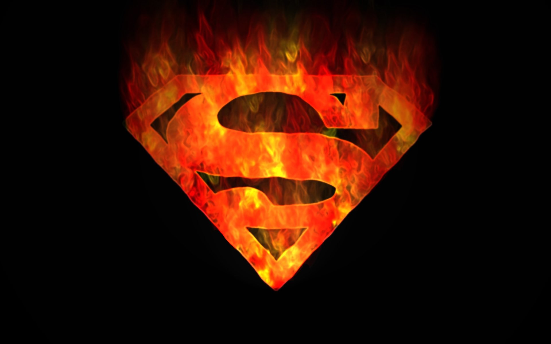 1920x1200 Flaming Superman Logo