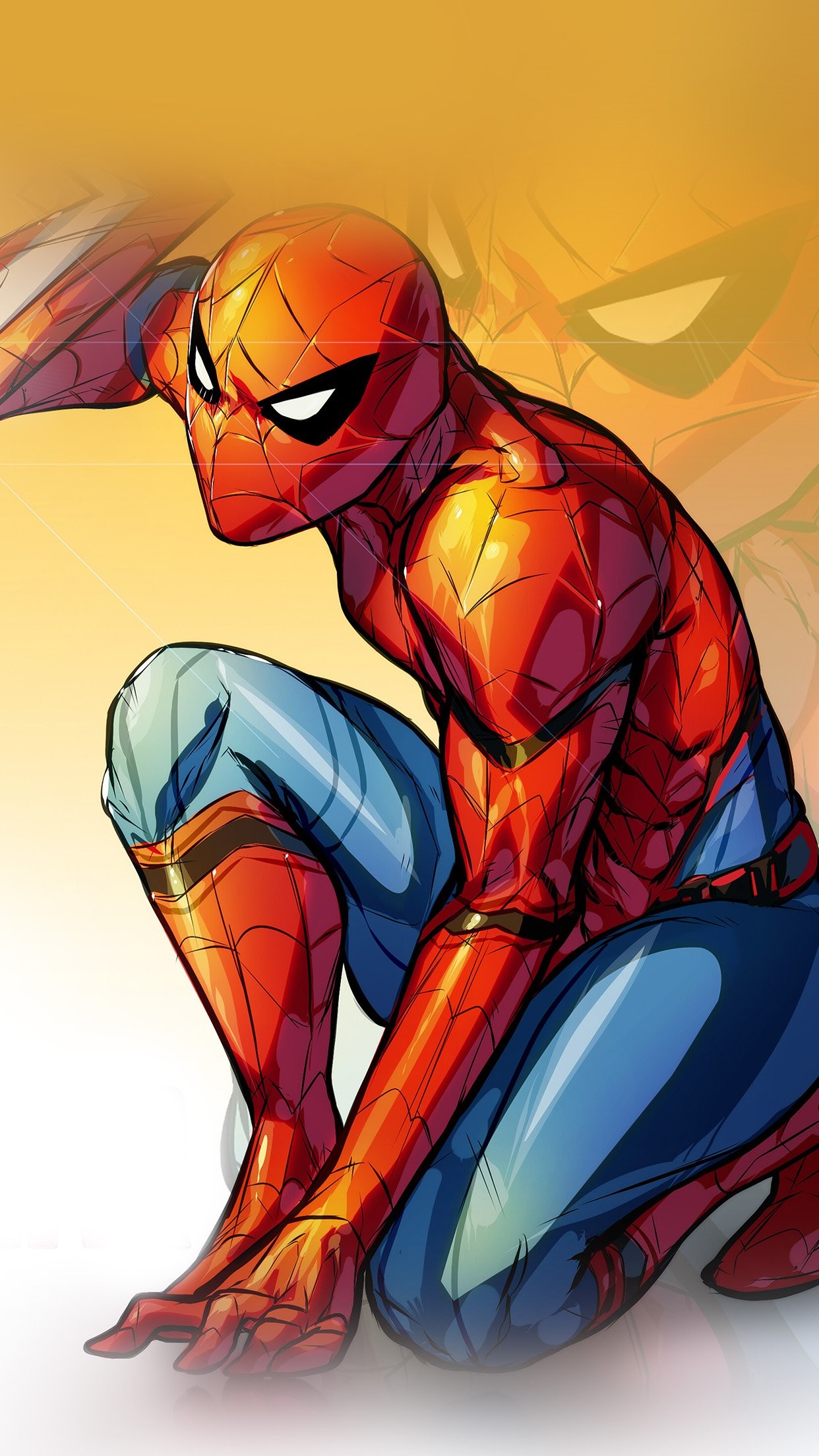 1242x2208 Spiderman Captain America Civilwar Art Hero iPhone 6 wallpaper