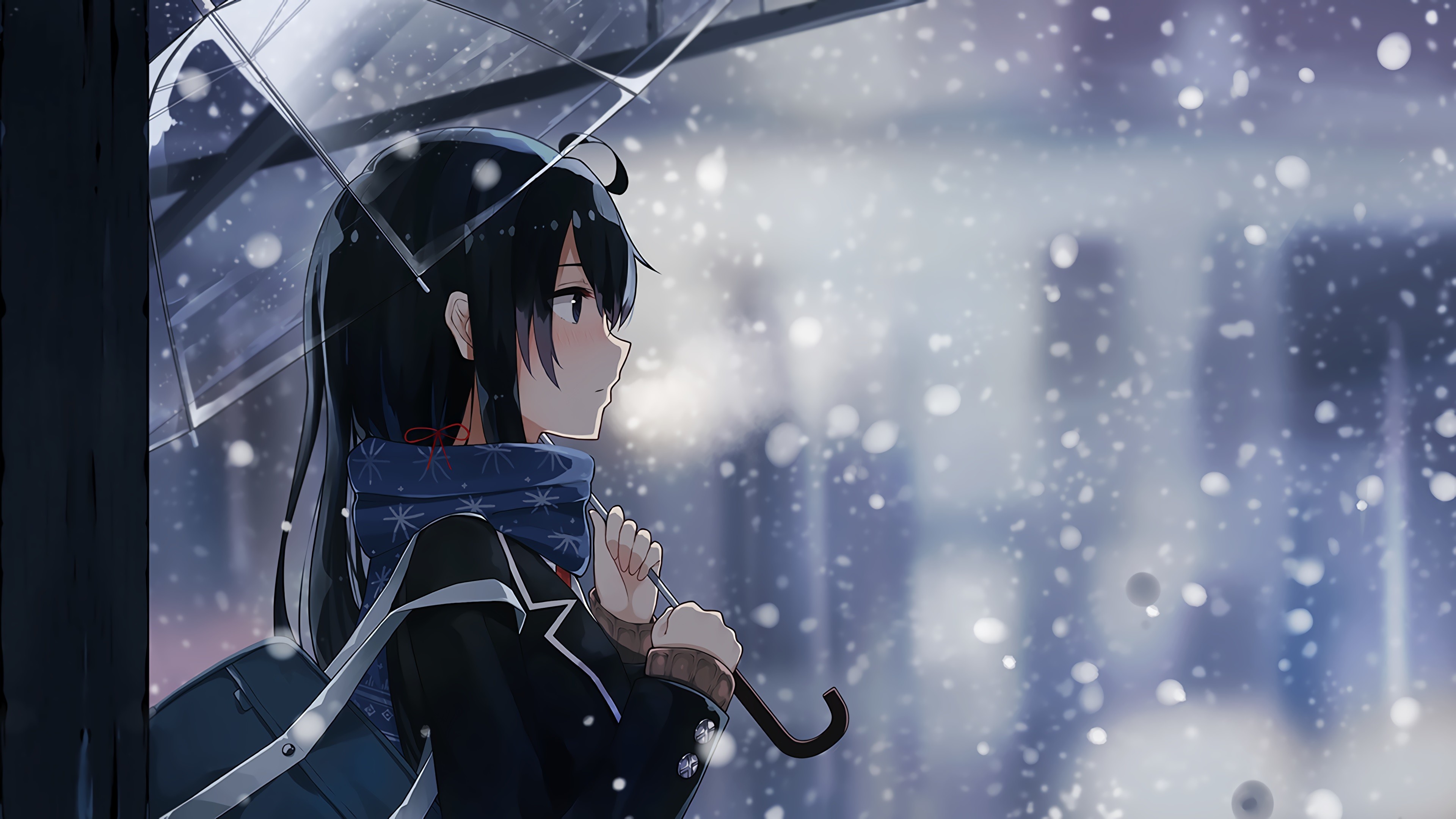 3840x2160 Yukino Yukinoshita in Snow 4K Wallpaper