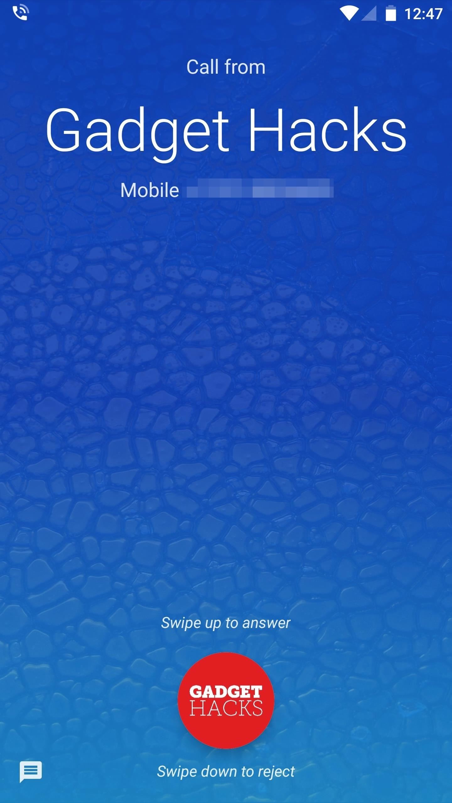 1440x2560 From there, the in-call UI has been revamped, too, so you'll see your  wallpaper and the blue gradient while you're in a conversation.