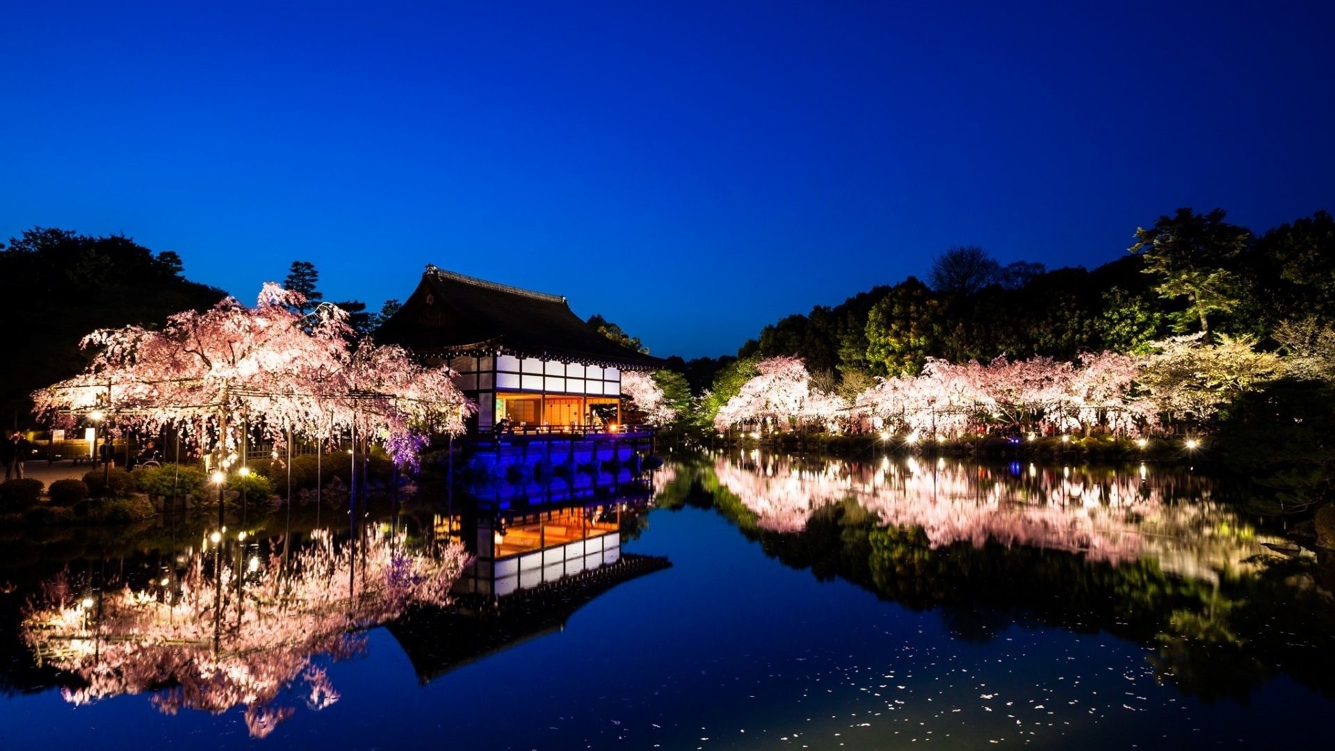 1920x1080 Religious - Heian Shrine Kyoto Water Night Wallpapers for HD 16:9 High  Definition 1080p