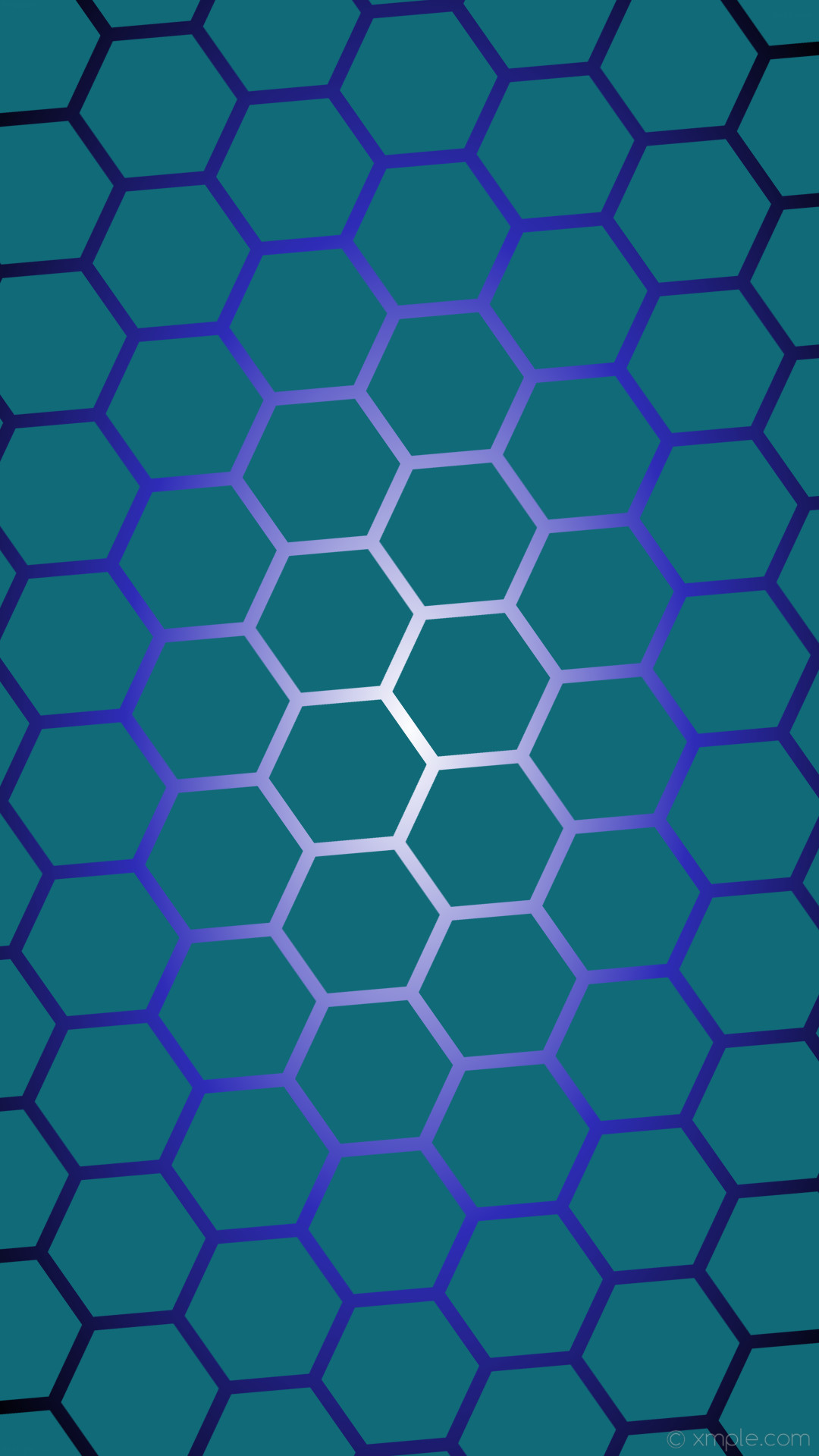 1080x1920 wallpaper glow hexagon gradient black white cyan blue #106a78 #ffffff  #2f2cb8 diagonal 35