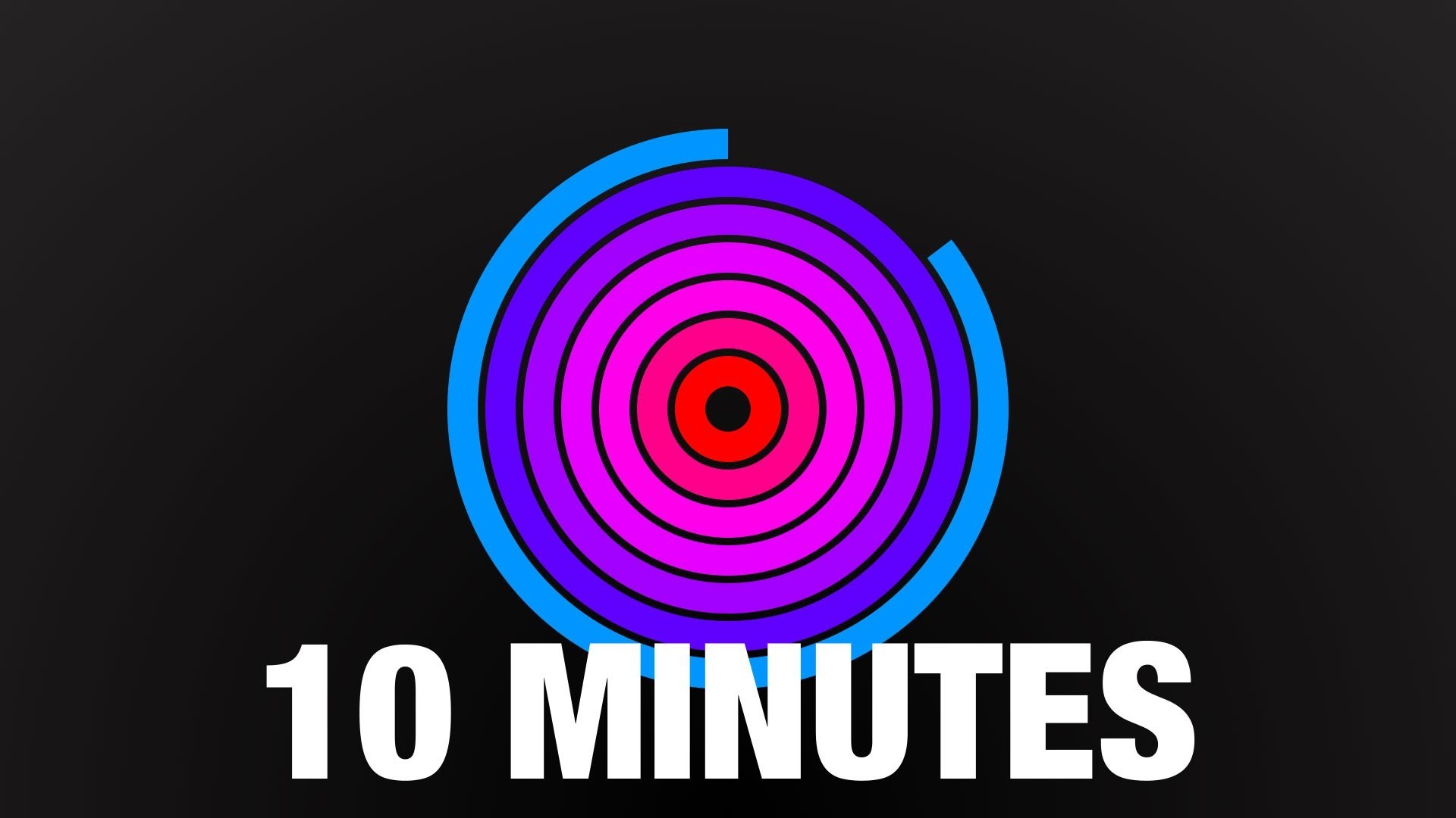 1920x1080 10 Minute Countdown Radial Timer with Beeps