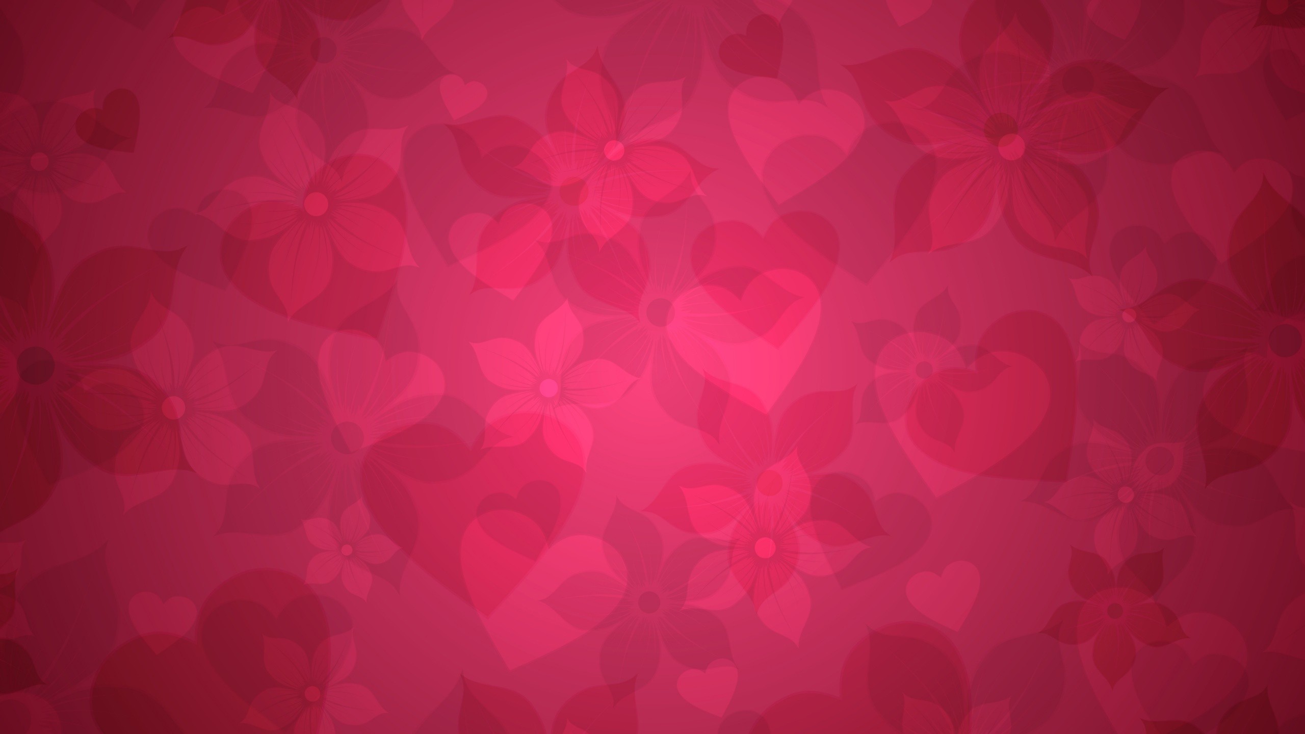 2560x1440  Wallpaper texture, pink, heart, hearts, flowers