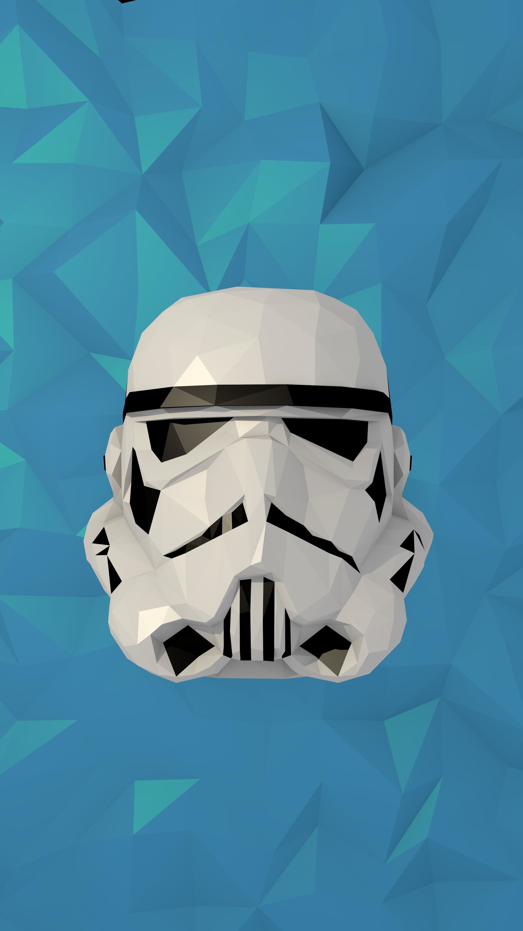 2160x3840 I made this low poly storm trooper wallpaper (desktop & phone)