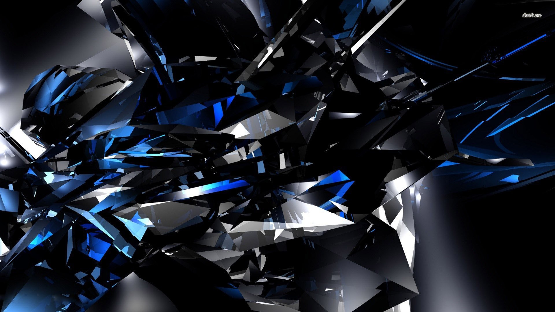 1920x1080 Black And Blue Crystals