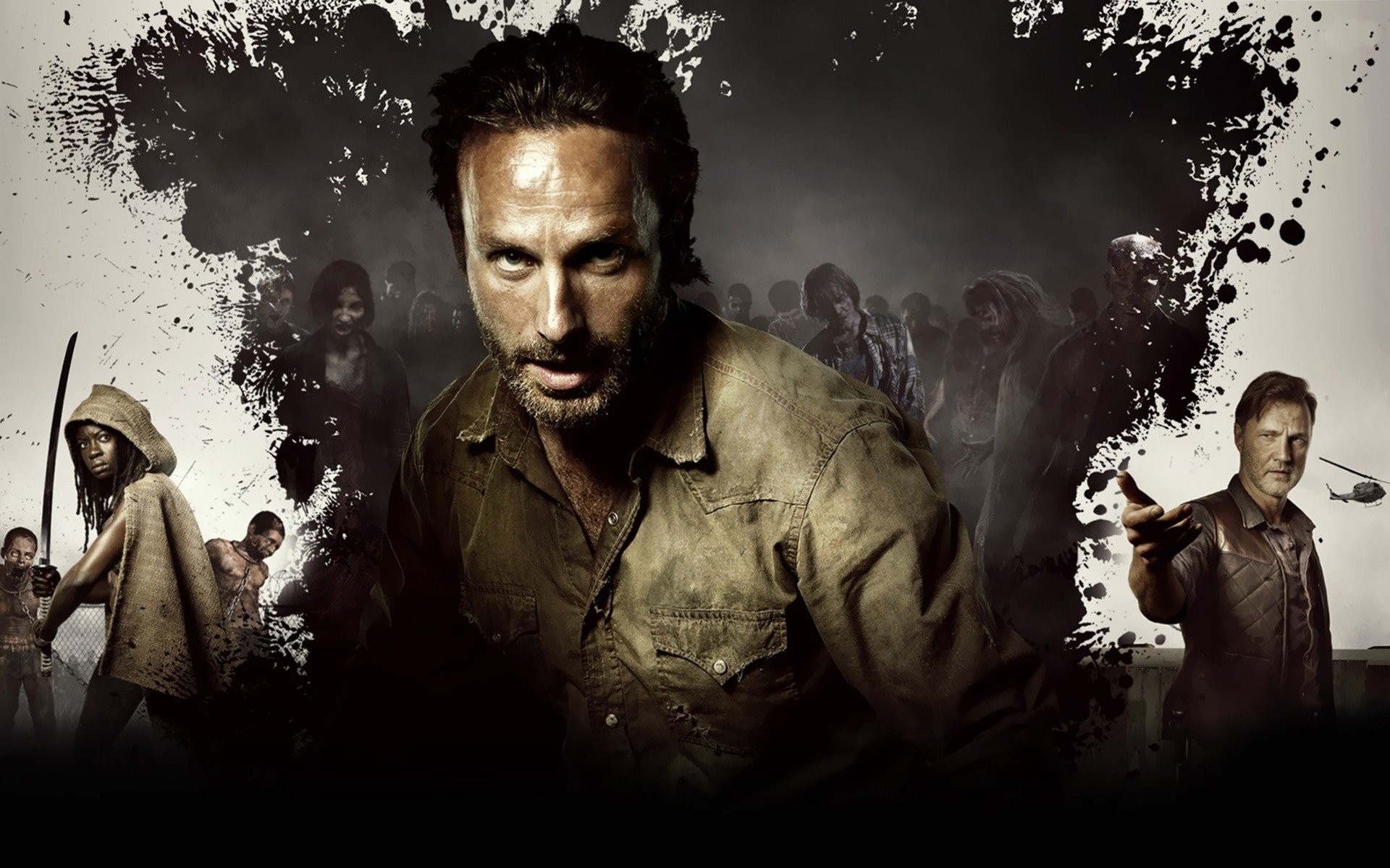 1920x1200 TV Show - The Walking Dead Horror Zombie Andrew Lincoln Rick Grimes Danai  Gurira Michonne (