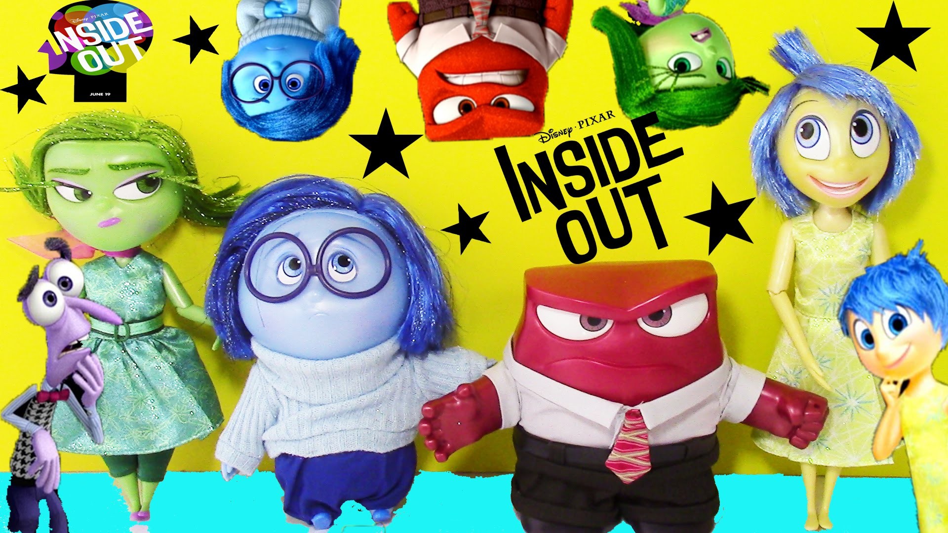 1920x1080 Disney Pixar's Inside Out TOYS Dolls! Riley's 5 emotions JOY SADNESS ANGER  DISGUST! Toy Haul - YouTube