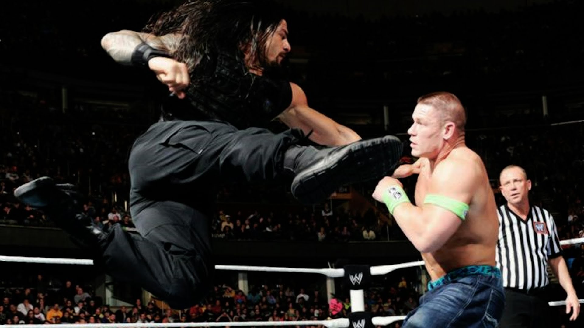 1920x1080 WWE Battleground 2014 - John Cena vs. Kane vs. Randy Orton vs. Roman Reigns  - Fatal 4-Way Match - YouTube