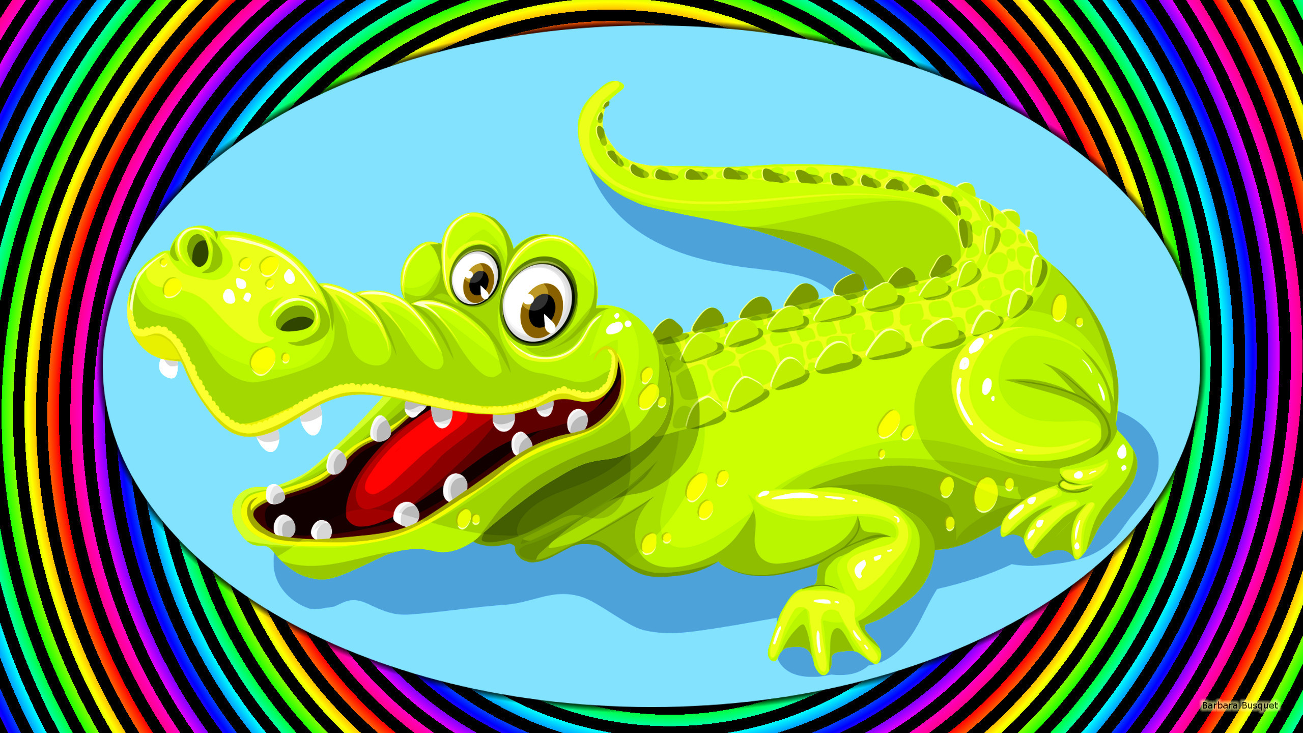 2560x1440 Colorful crocodile wallpaper.