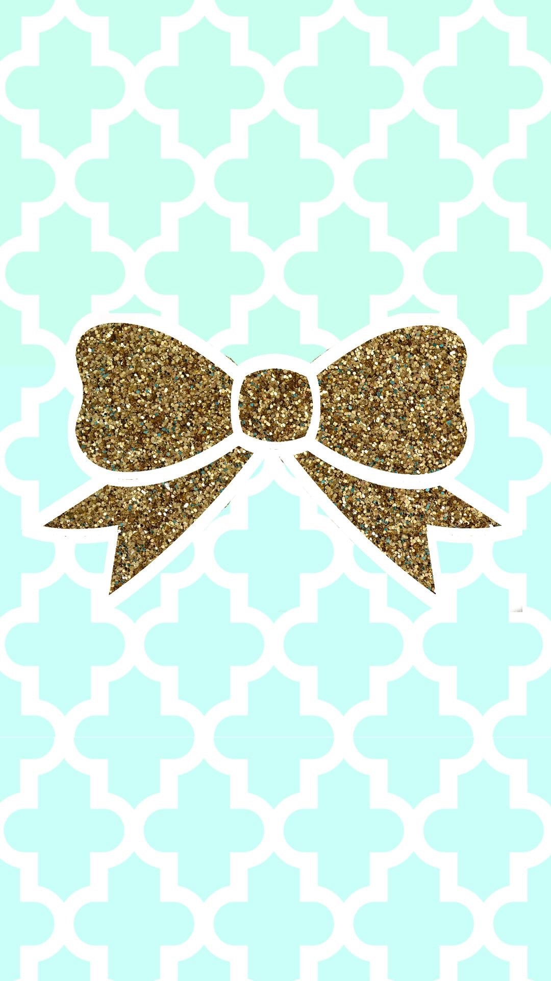 1080x1920 Tiffany Blue and gold glitter bow wallpaper. I am in love.