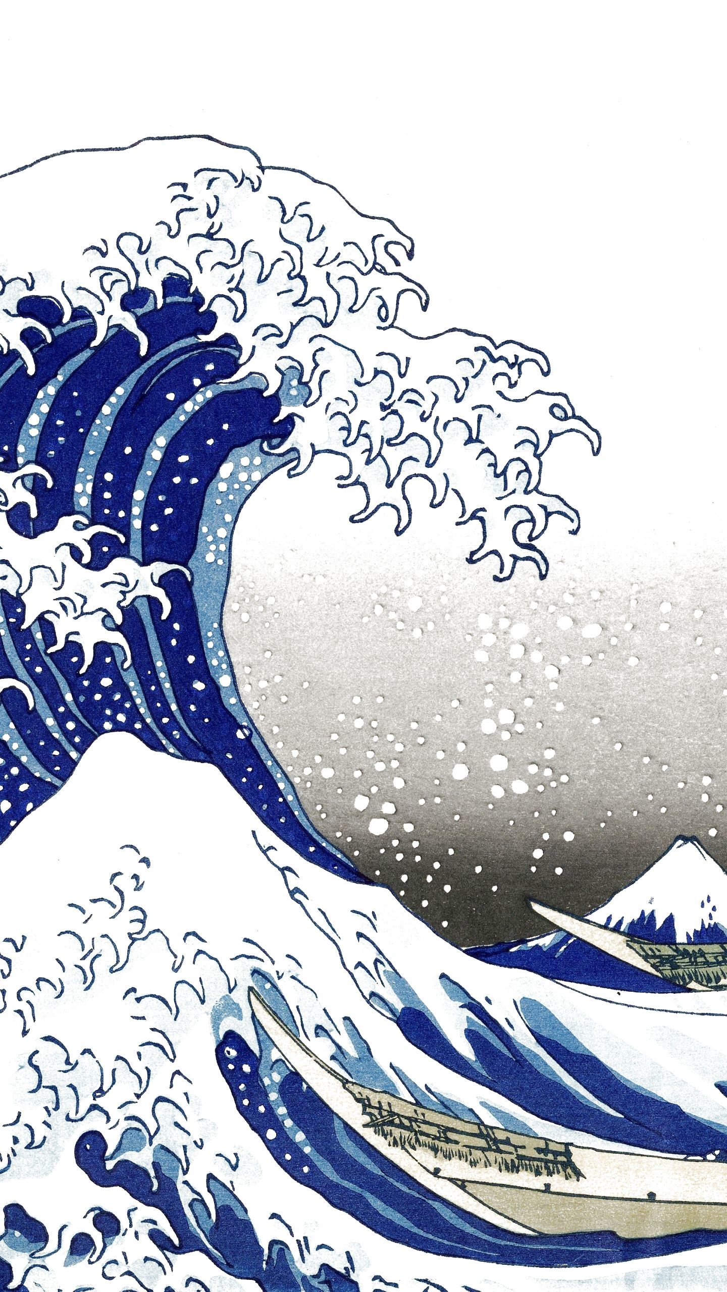 1440x2560 1000x850 The Great Wave off Kanagawa - Hokusai, Self-adhesive Vinyl  Wallpaper ...">