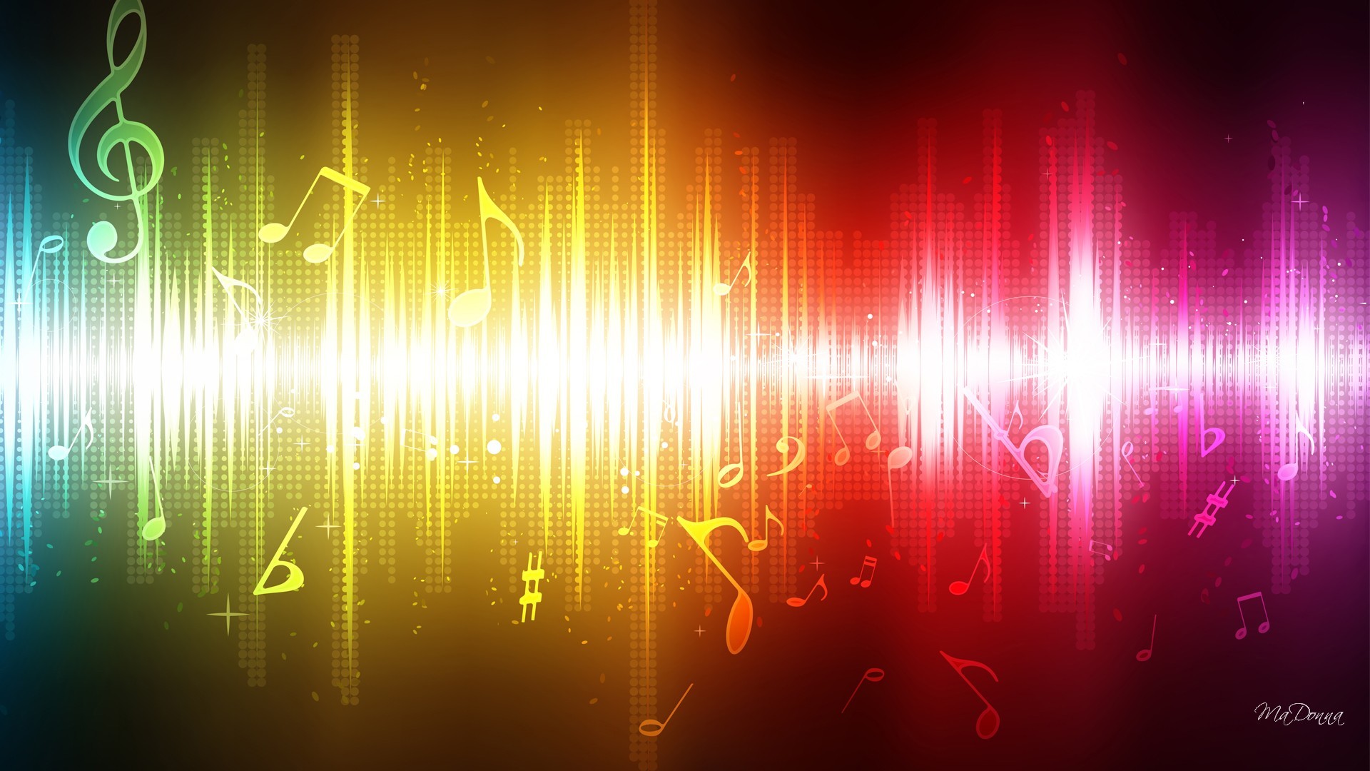 1920x1080 Colorful Music Note Wallpapers Widescreen For Free Wallpaper