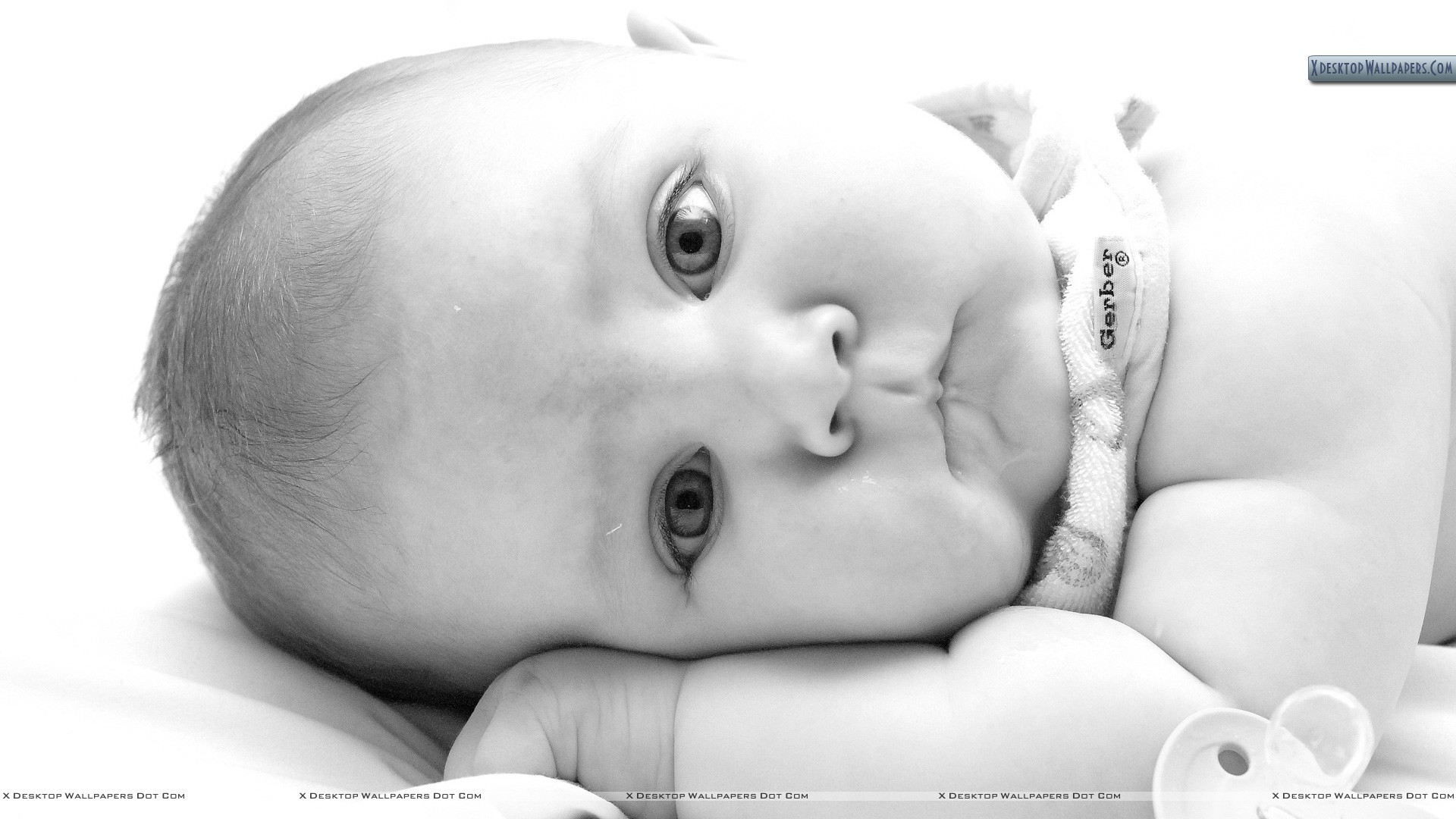 1920x1080 You are viewing wallpaper titled "Milky Cute Baby Black & White" ...