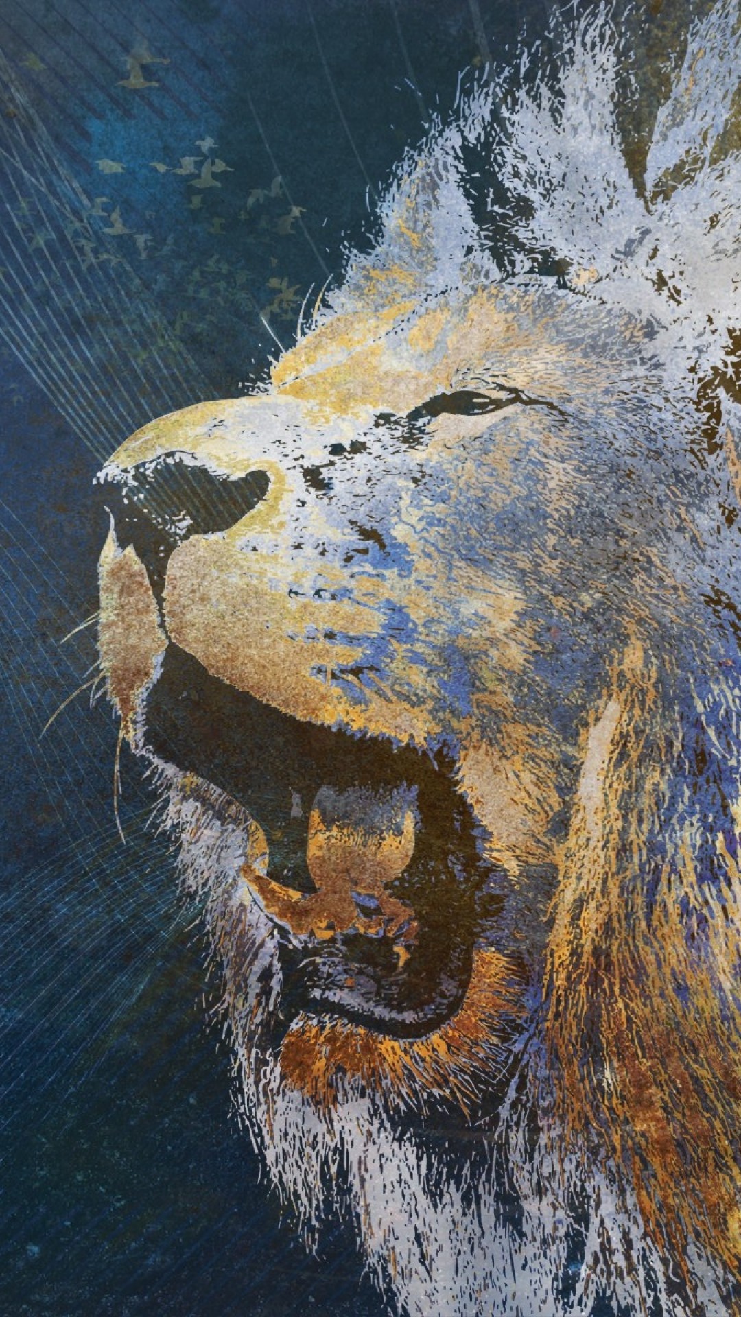 1080x1920  Wallpaper lion, grin, image, background