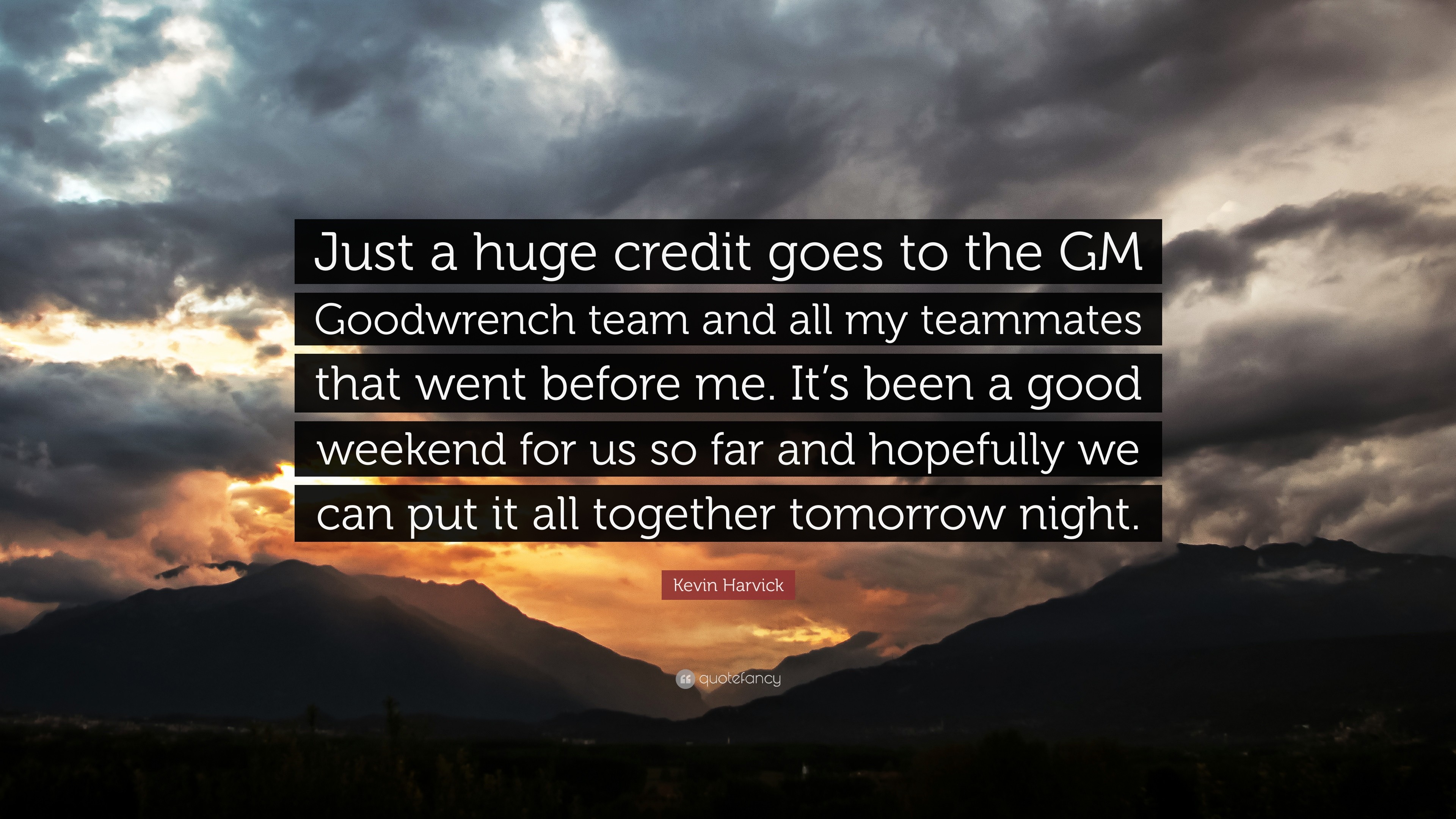 3840x2160 Kevin Harvick Quote: “Just a huge credit goes to the GM Goodwrench team and