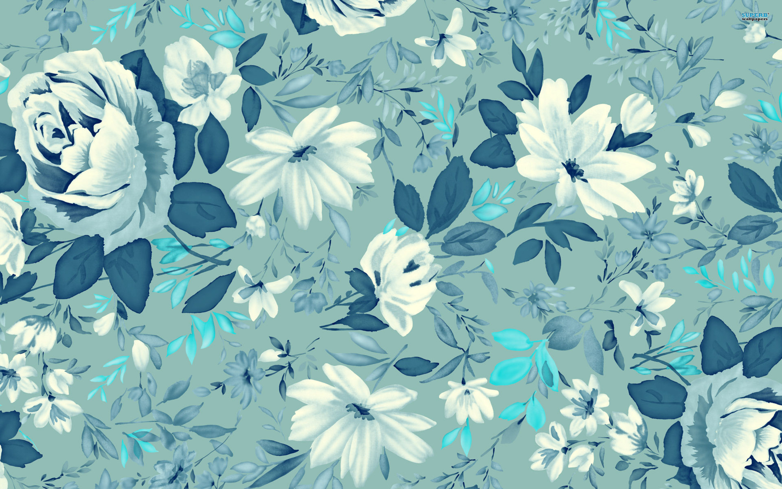 2560x1600 à².blue Flowers Design.à² wallpaper free | HD Desktop Wallpapers