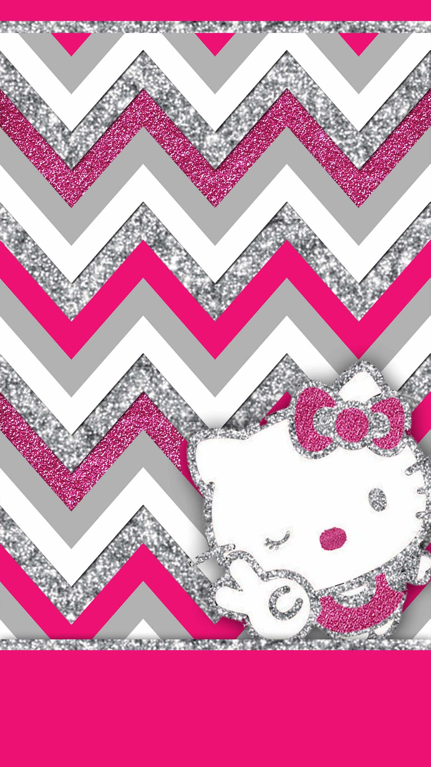 1440x2560 Free Pink and Silver Glitter wallpaper pack including minnie mouse and  hello kitty. Available for