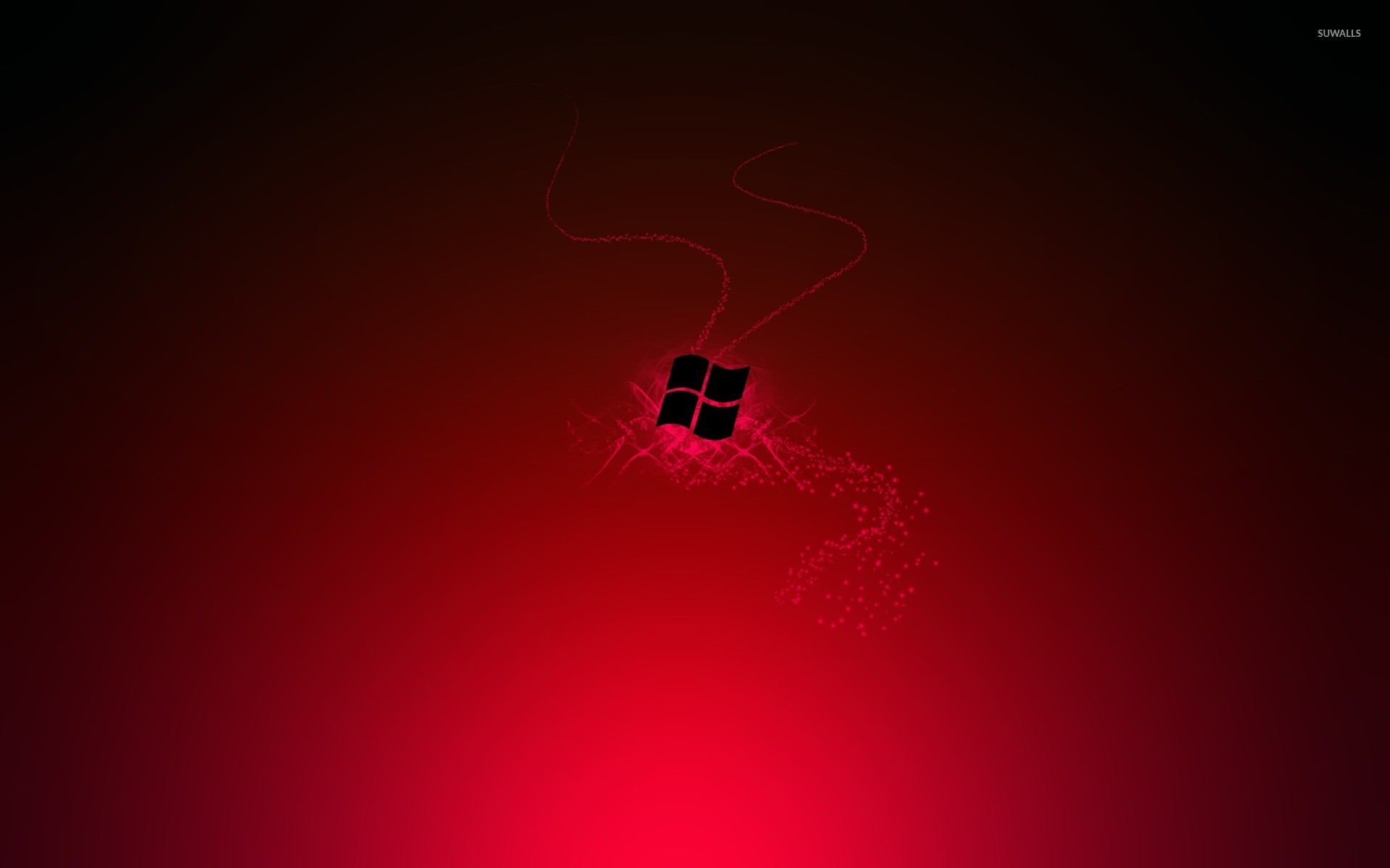 1920x1200 Black Windows 7 on red sparks wallpaper
