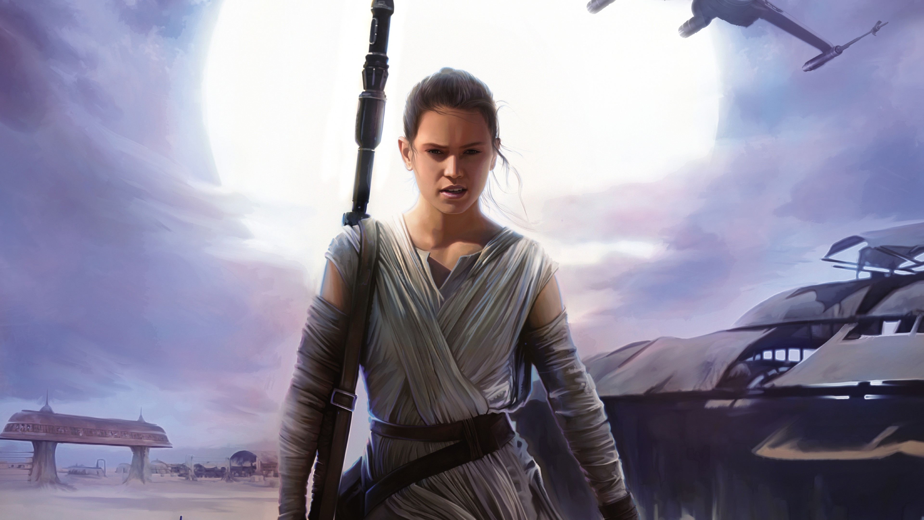 3840x2160 Preview wallpaper star wars, episode vii, the force awakens, daisy ridley  