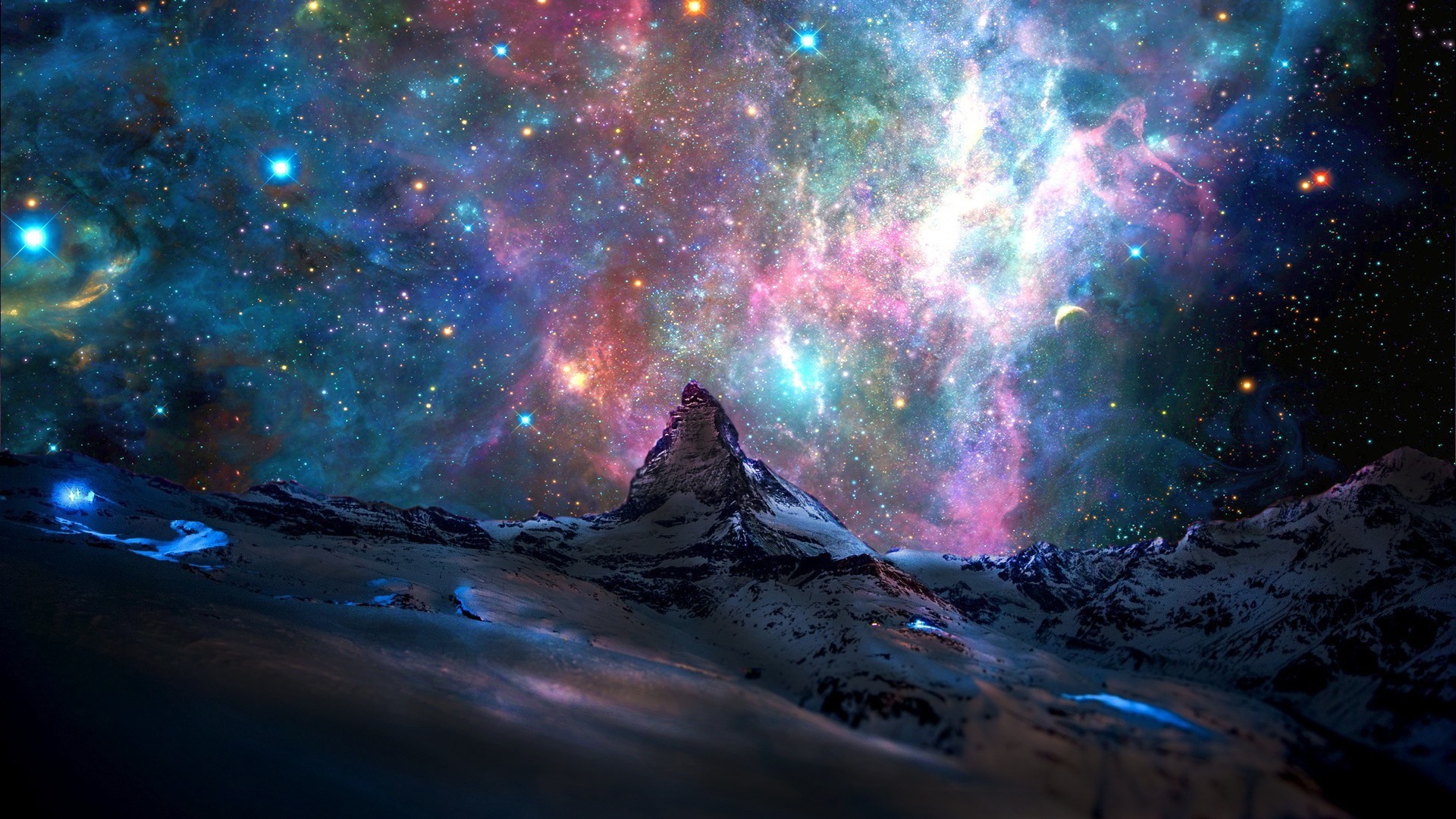 1920x1080 Space Galaxy View From Switzerland Mountains Wallpaper Check more at  http://hdwallpaperfx.