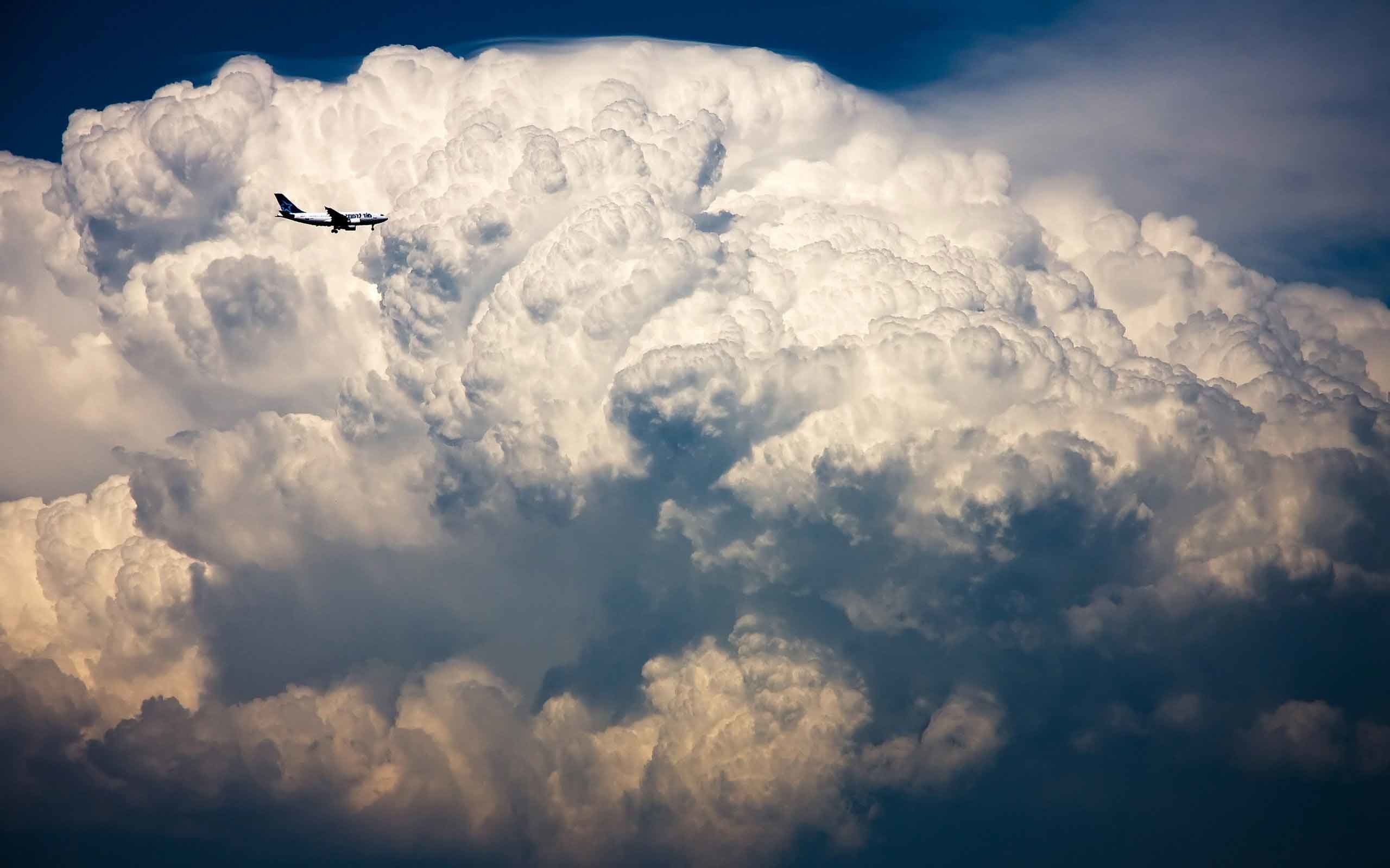 2560x1600 Sky Cumulonimbus Airbus Clouds Aircraft Nature Wallpapers For Galaxy s5