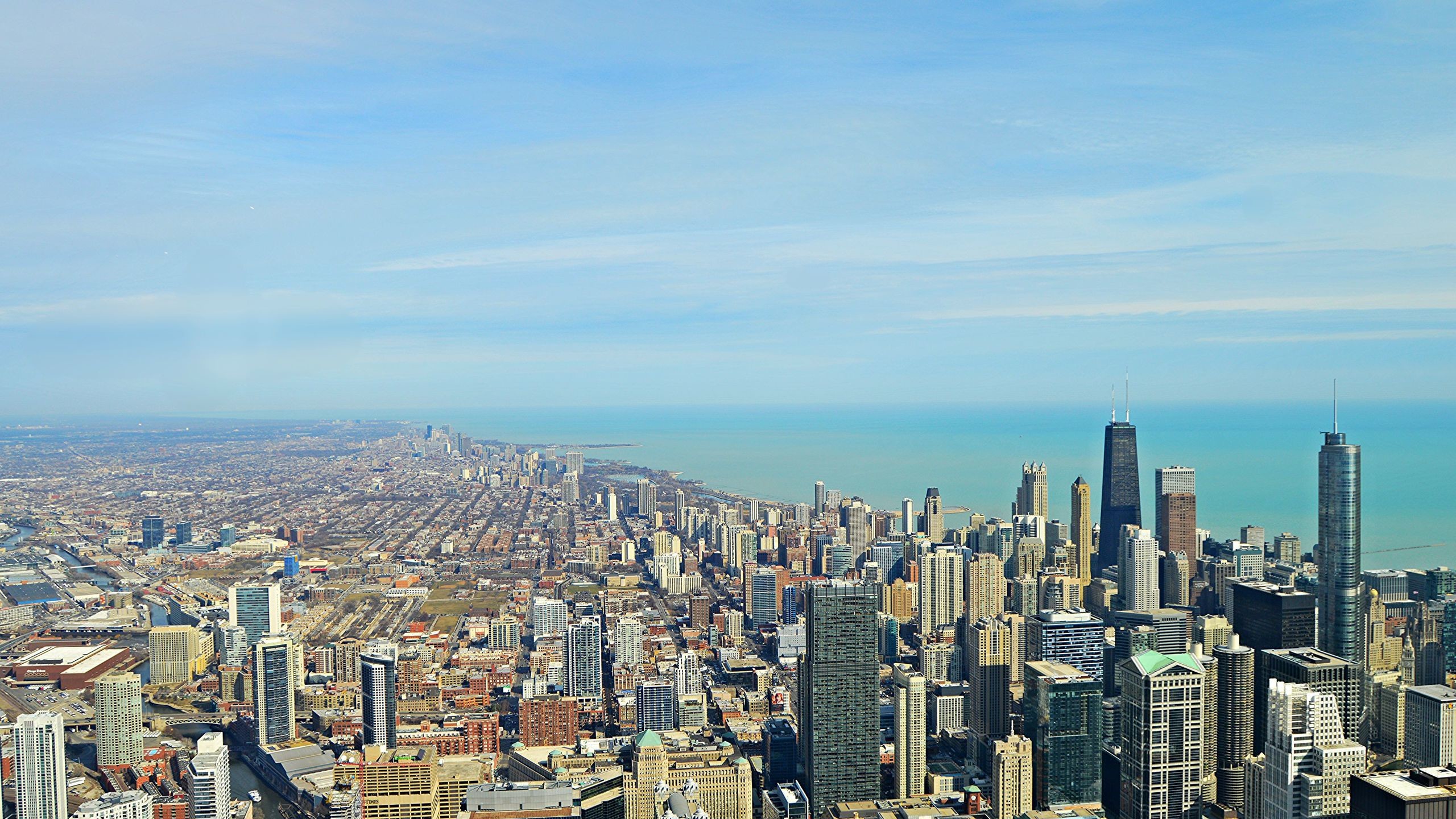 2560x1440 Chicago Clear Day Wallpaper