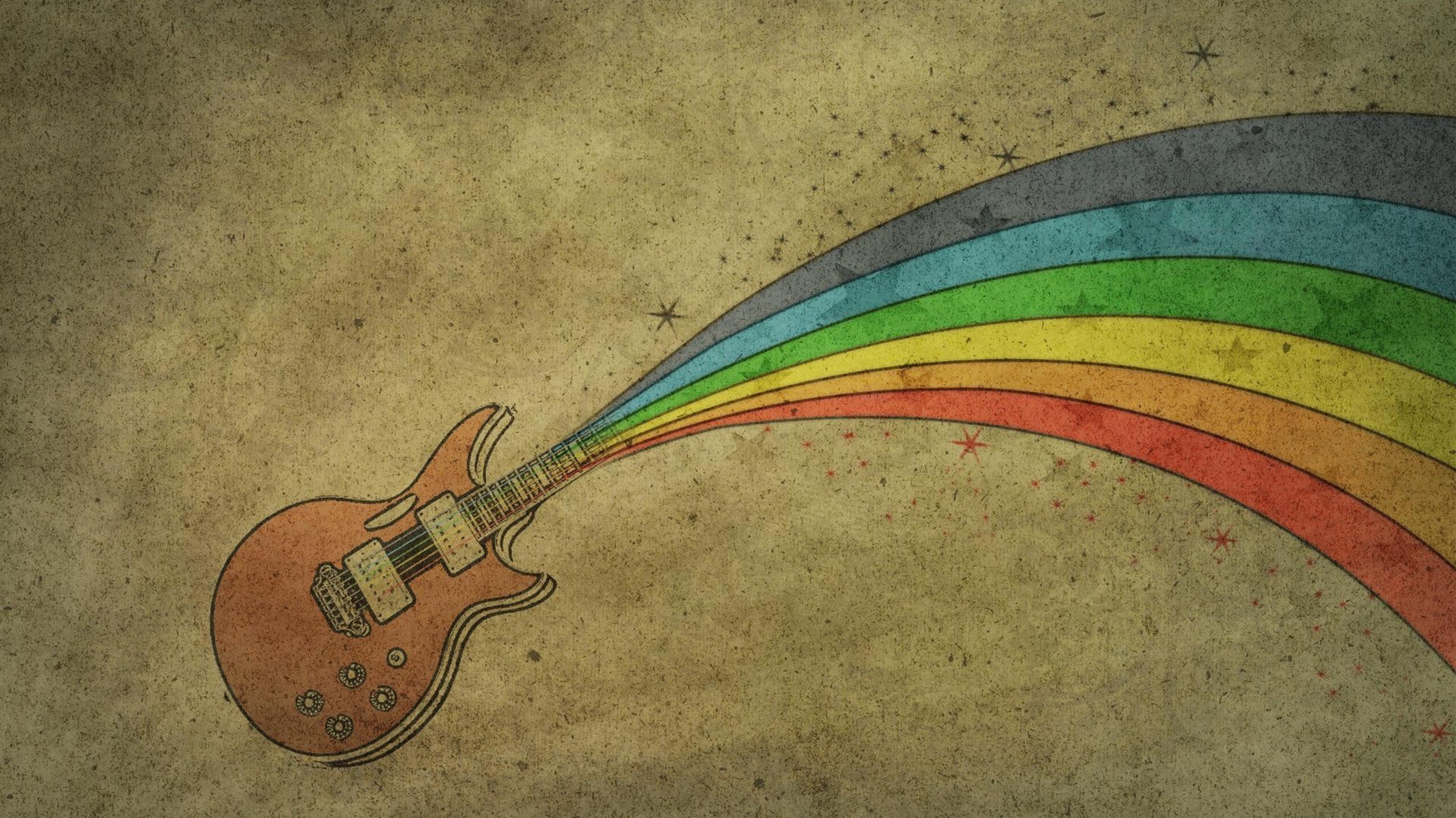 2400x1350 Rainbow guitar wallpaper