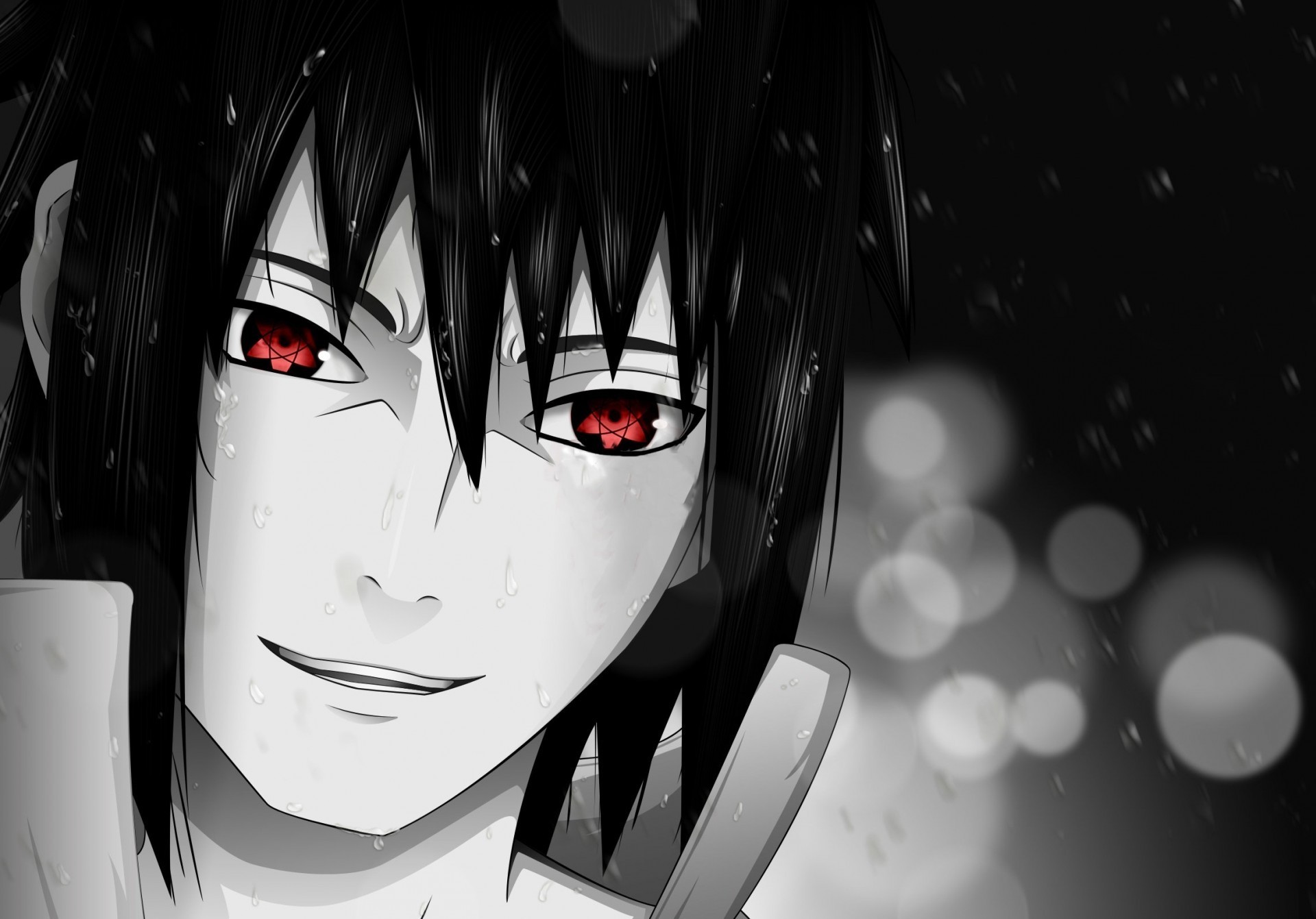1920x1341 Naruto Shippuuden, Uchiha Sasuke, Red Eyes, Rain, Sharingan