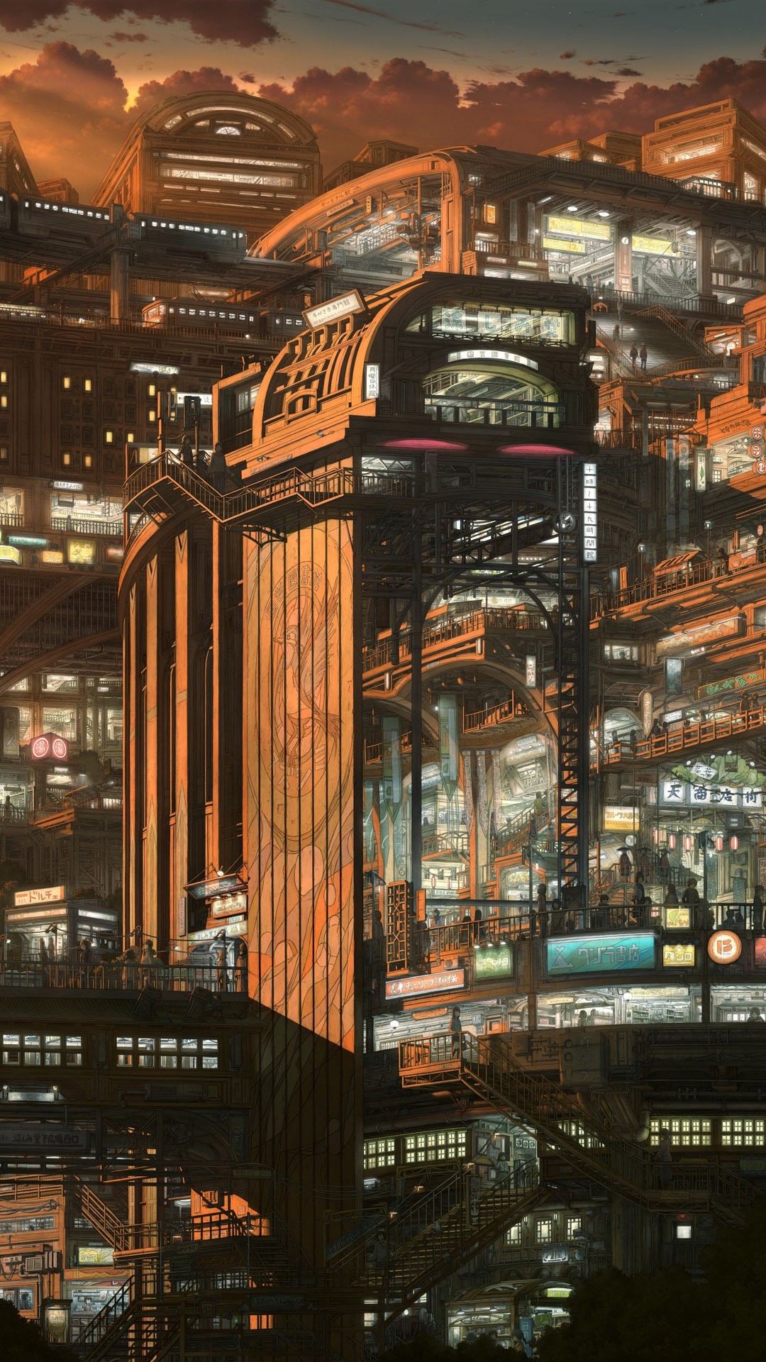 1080x1920 #anime, #city wallpaper