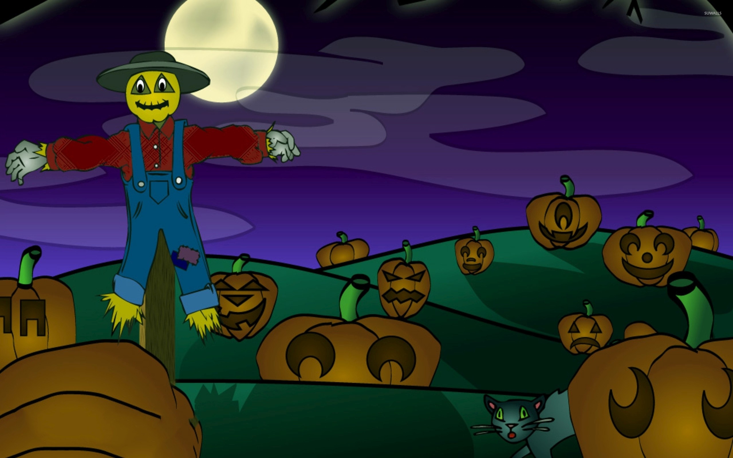 2560x1600 Scarecrow in the pumpkin patch wallpaper