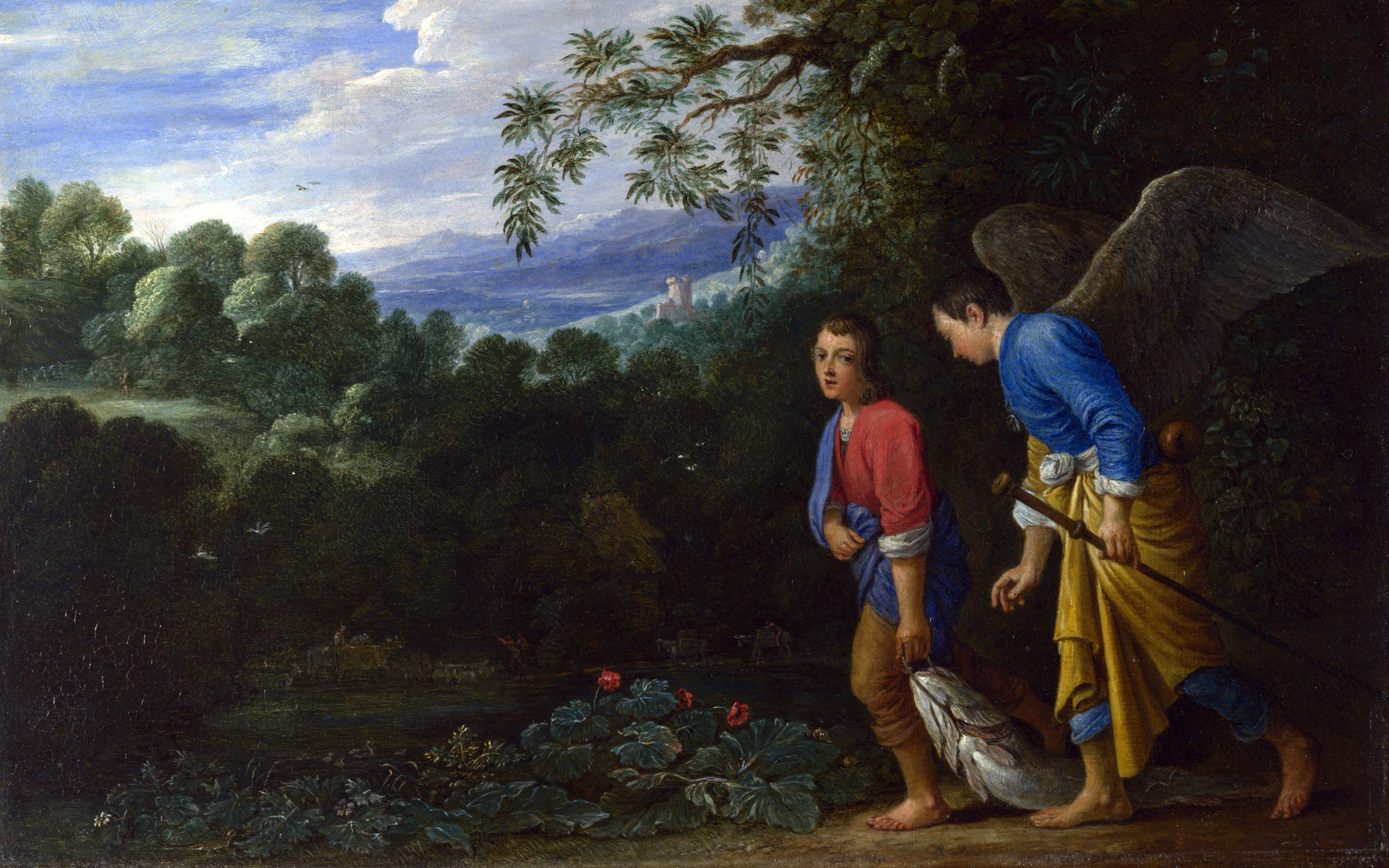 1920x1200 Full title: Tobias and the Archangel Raphael Artist: After Adam Elsheimer  Date made: