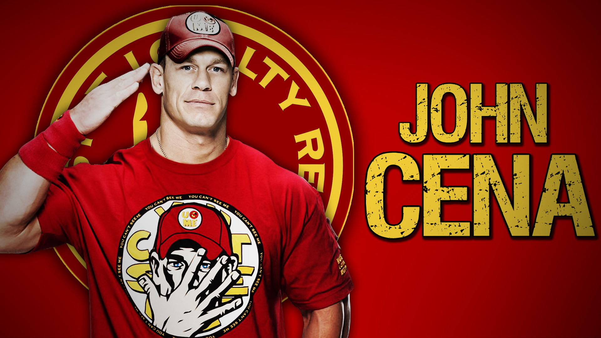 1920x1080 John Cena Red Tshirt Wallpaper