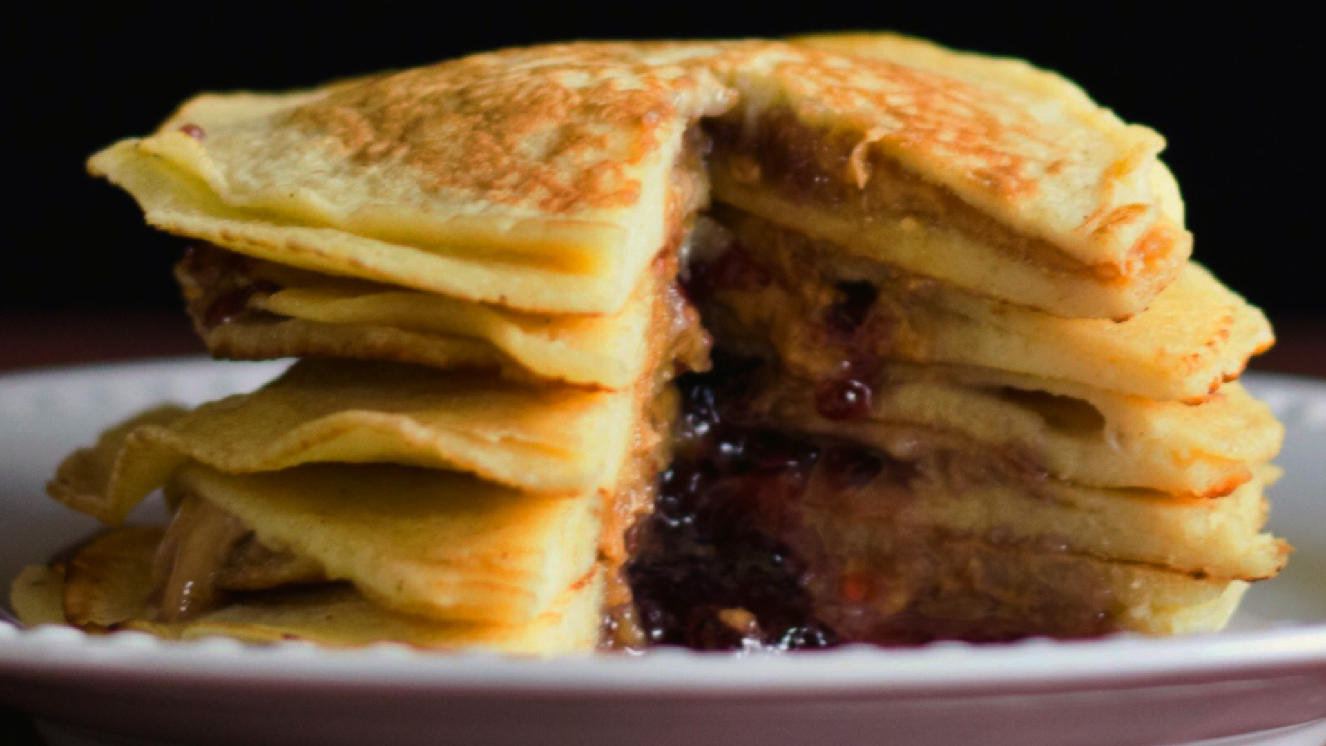 1920x1080 Peanut Butter And Jelly Pancakes Hungry Af Tastemade Peanut Butter Pancakes