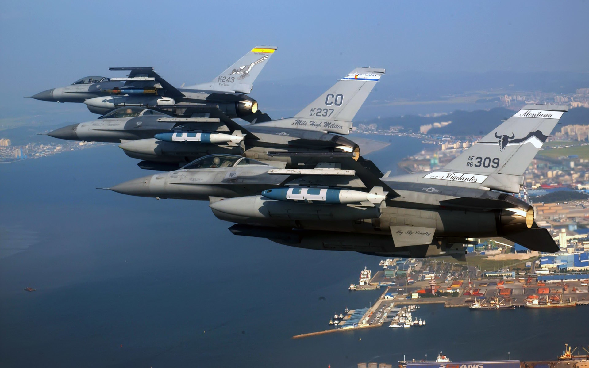 1920x1200 Air National Guard F 16 Fighting Falcons