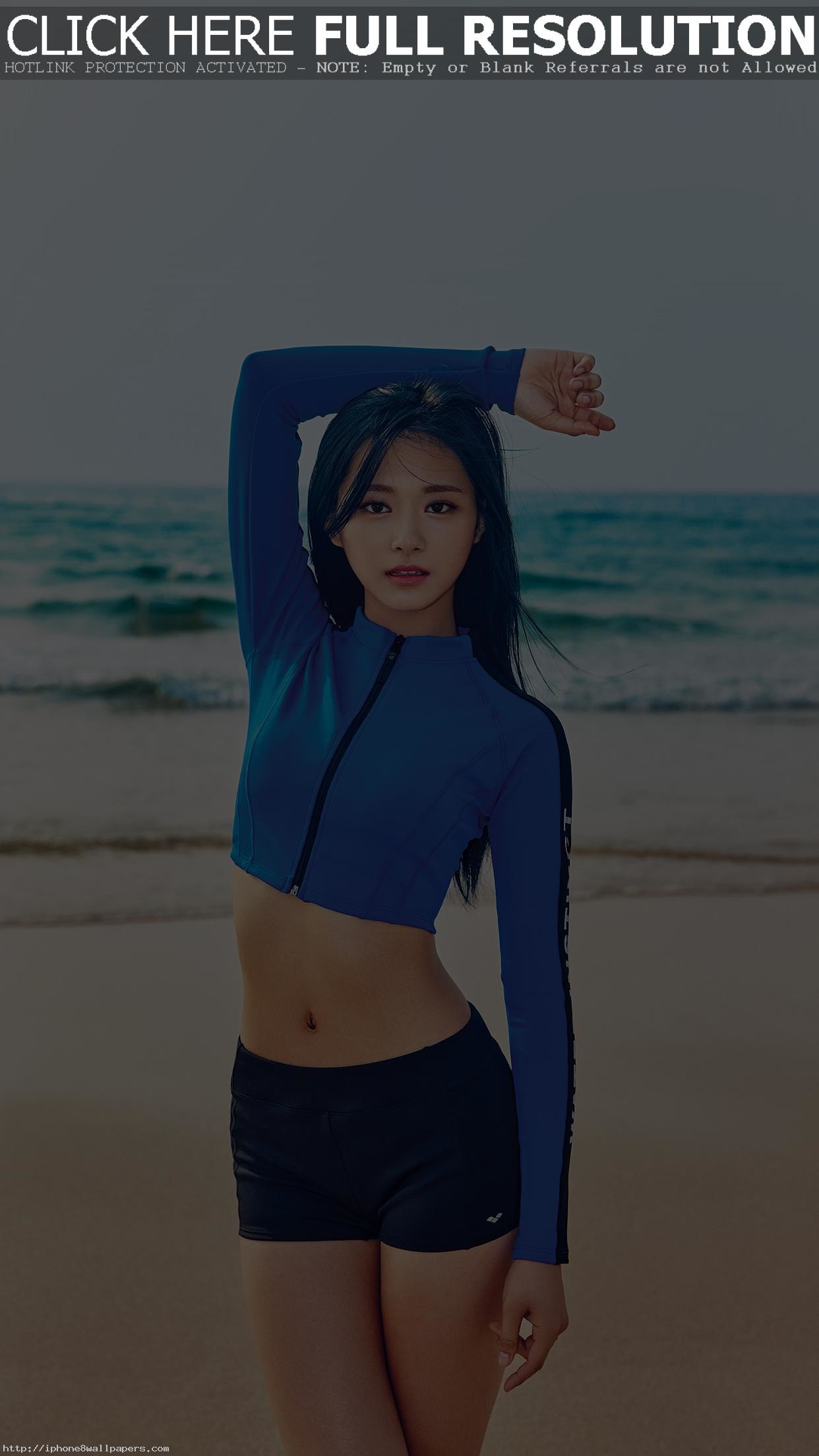 1242x2208 Tzuyu Kpop Girl Sea Summer Cool Android wallpaper - Android HD wallpapers