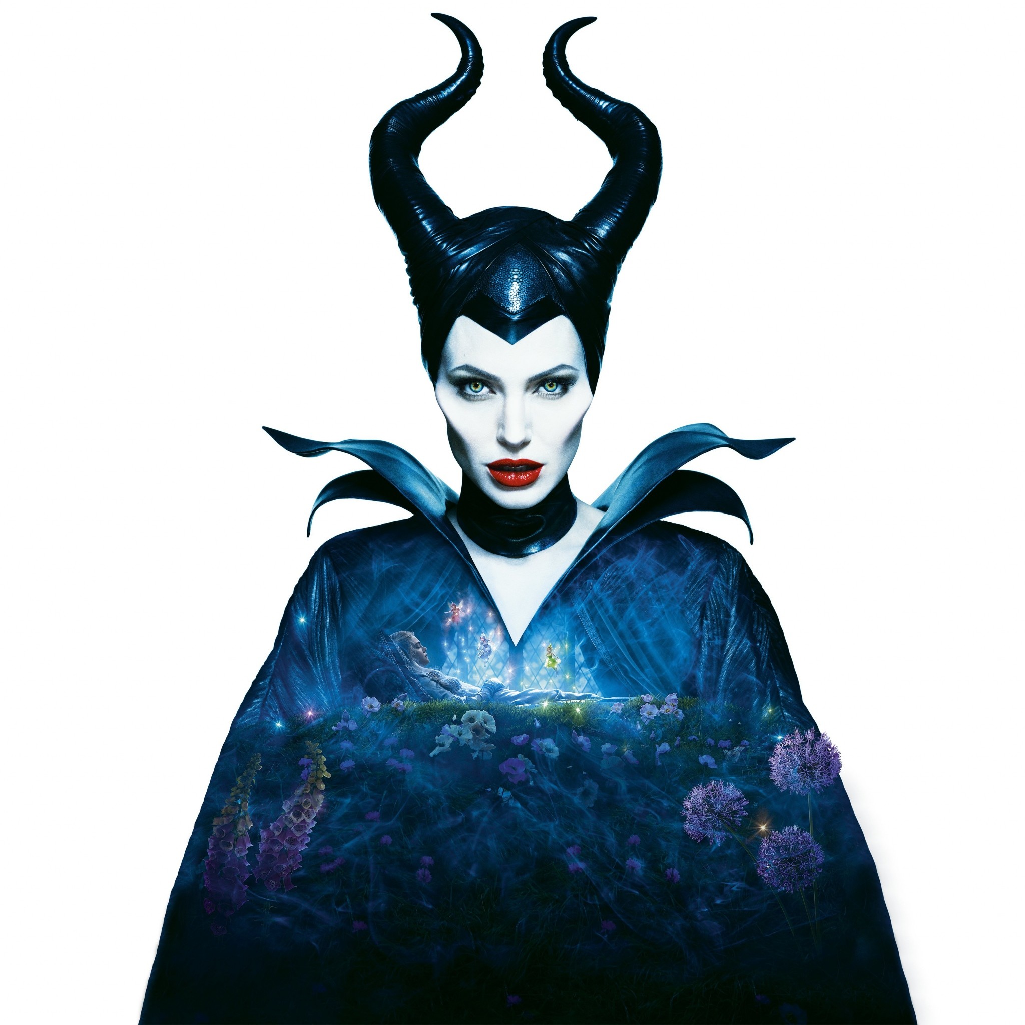 2048x2048 Preview wallpaper maleficent, angelina jolie, horns, fairy tale 