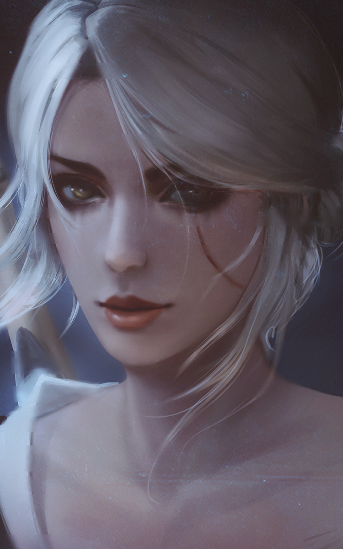 1200x1920 ... Portrait Wallpapers. The Witcher 3:wild Hunter, Cirilla Fiona, Scar,  Silver Hair, Face
