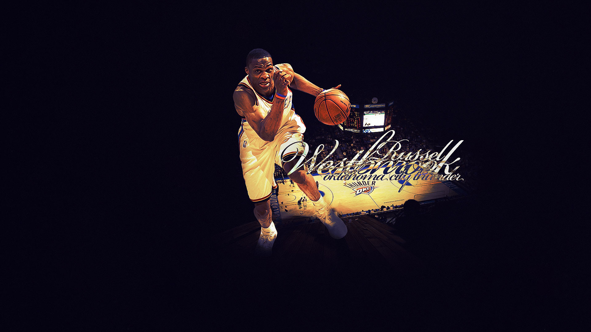 1920x1080 Russell Westbrook Thunder Widescreen Wallpaper | Basketball Wallpapers .