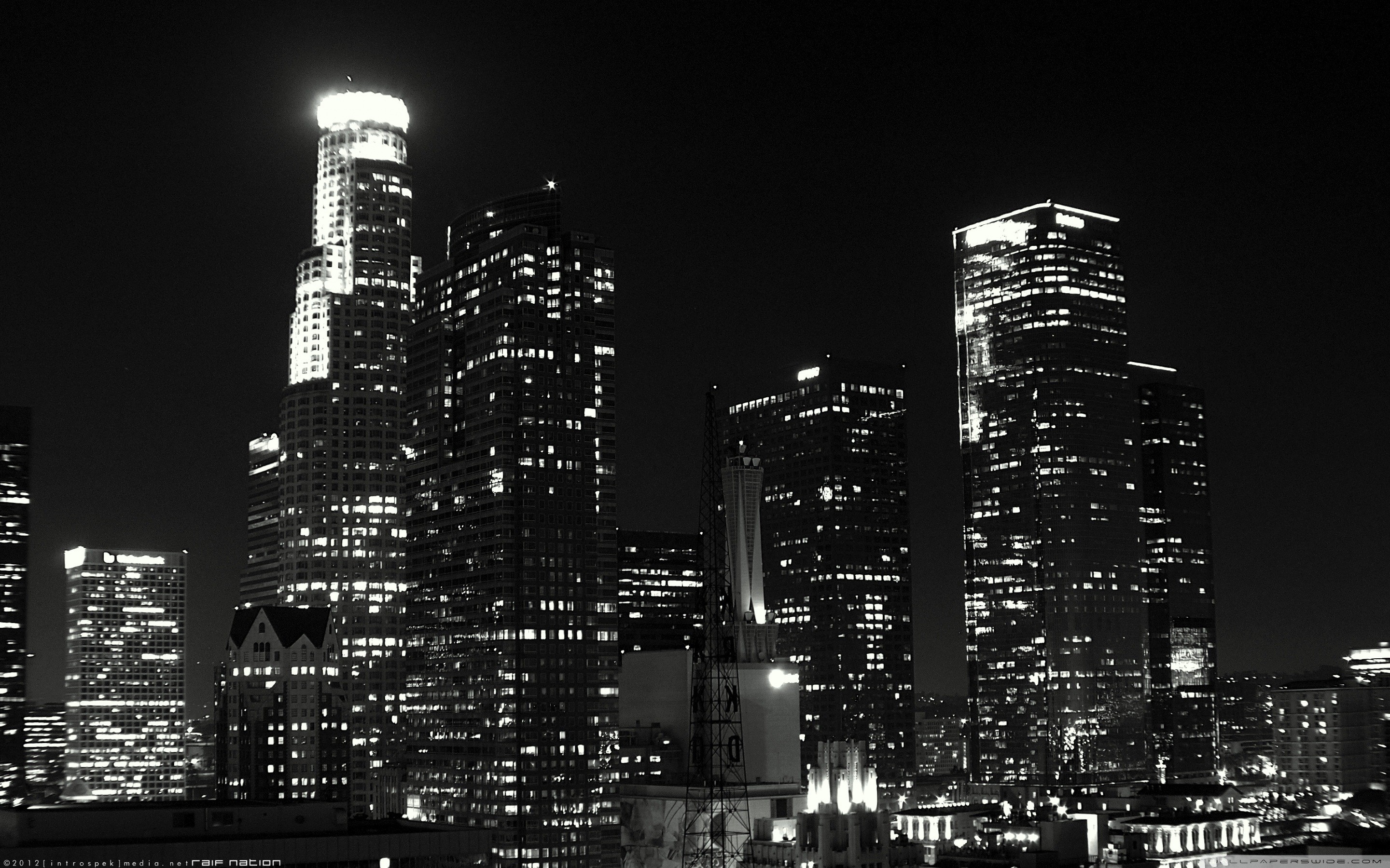 2880x1800 Los Angeles Black And White wallpaper